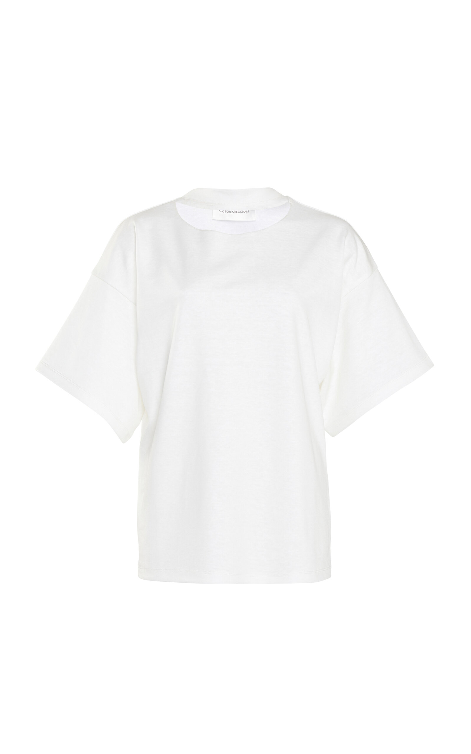 Victoria Beckham Organic Cotton Draped T-shirt In White