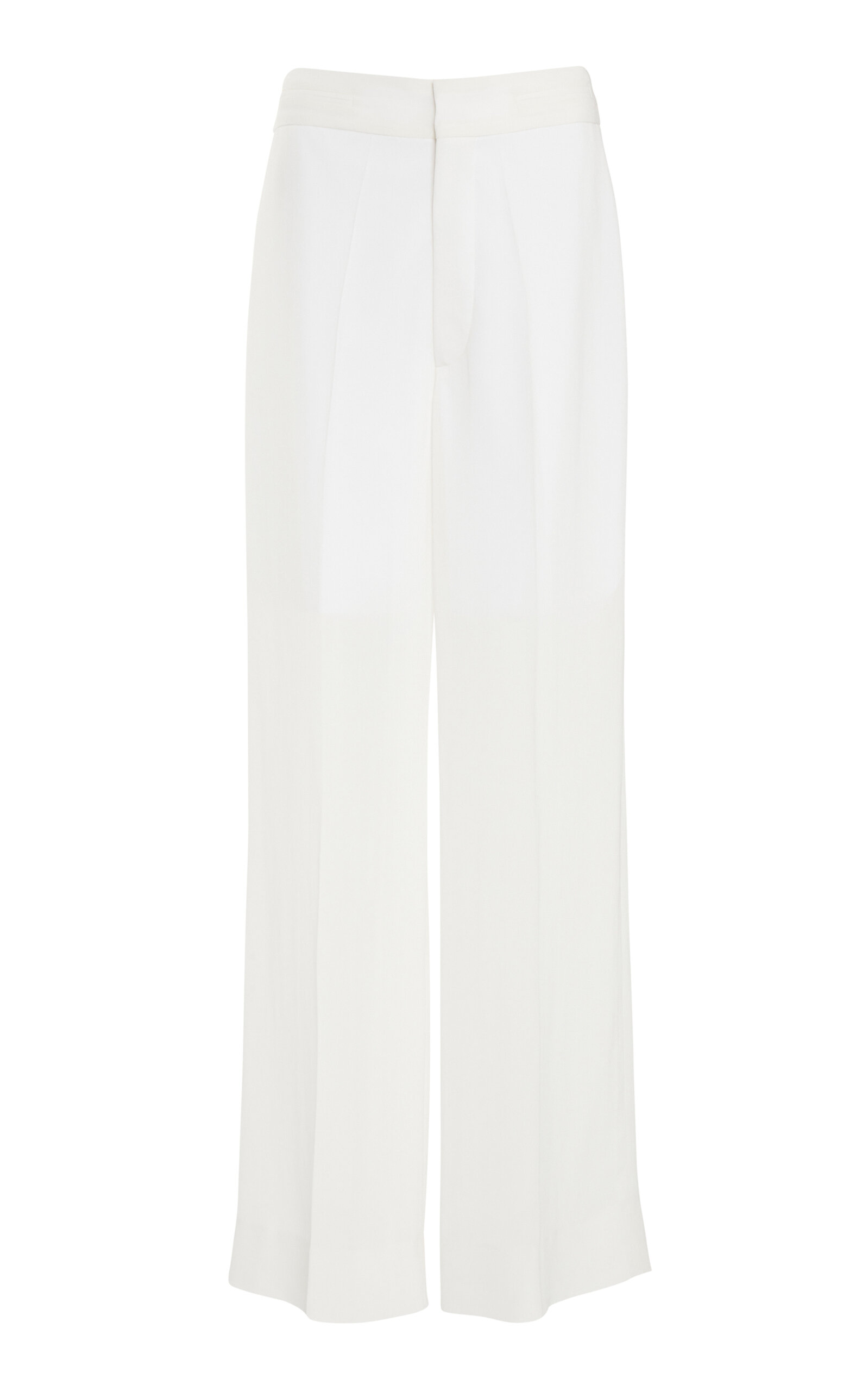 Victoria Beckham Wool-blend Straight-leg Trousers In White