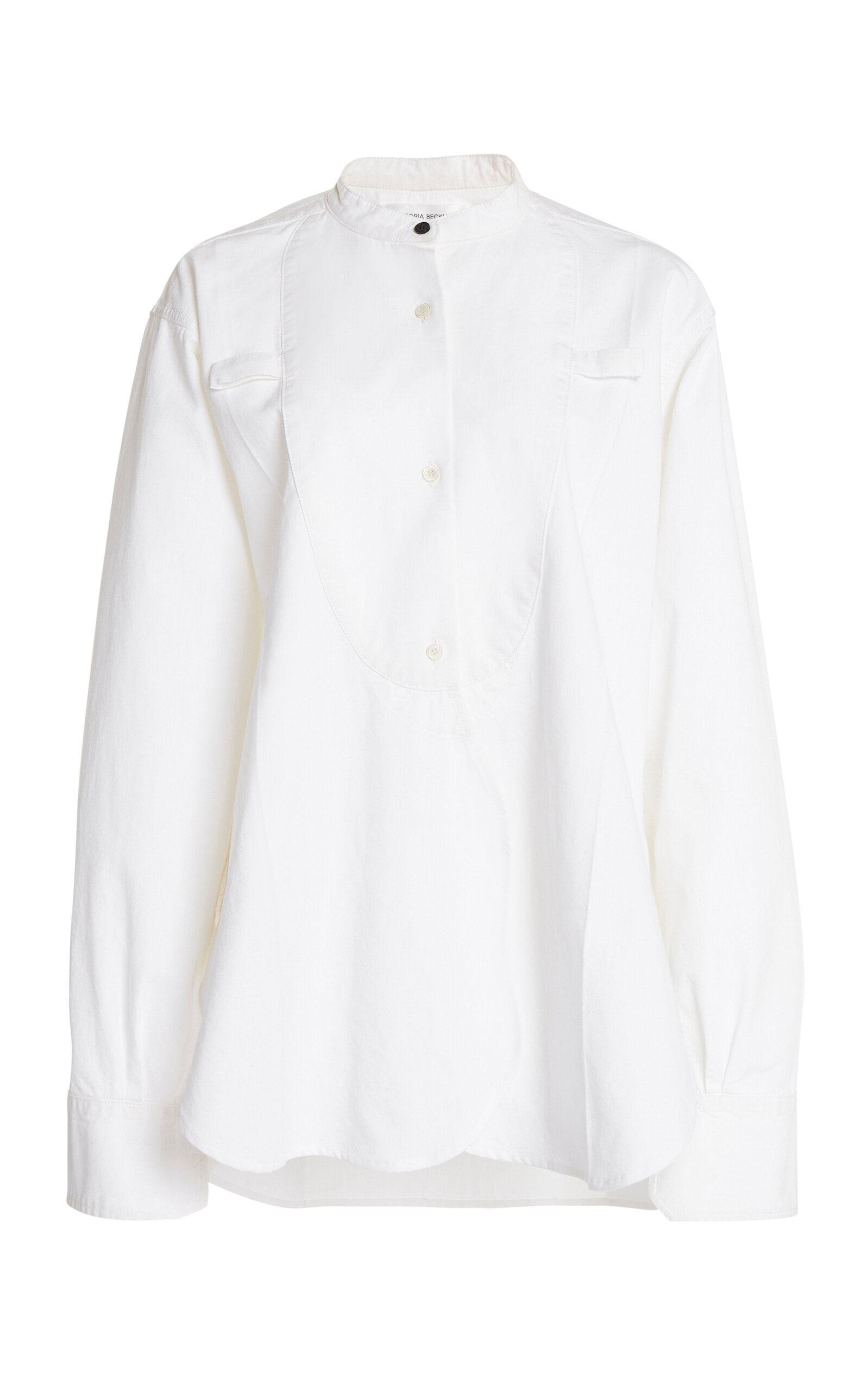 Victoria Beckham Bib-front Cotton Tuxedo Shirt In White