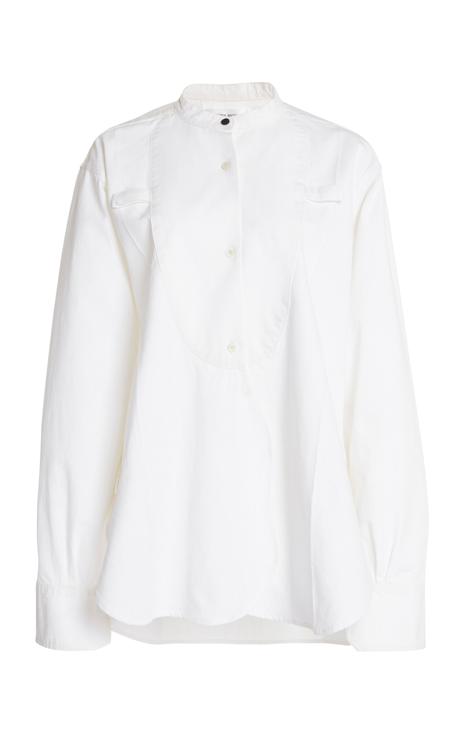 VICTORIA BECKHAM BIB-FRONT COTTON TUXEDO SHIRT