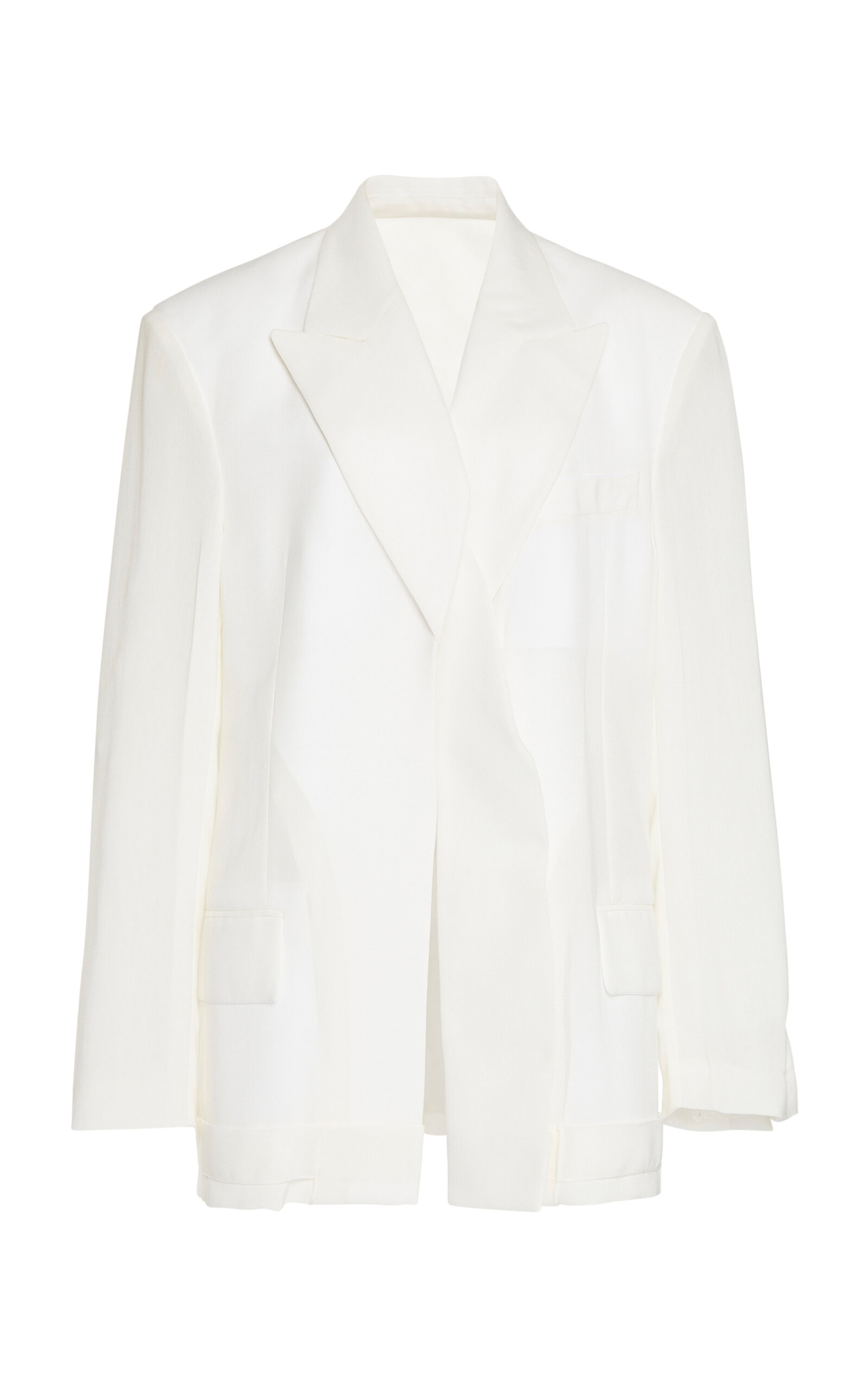 Shop Victoria Beckham Tailored Wool-blend Blazer In White