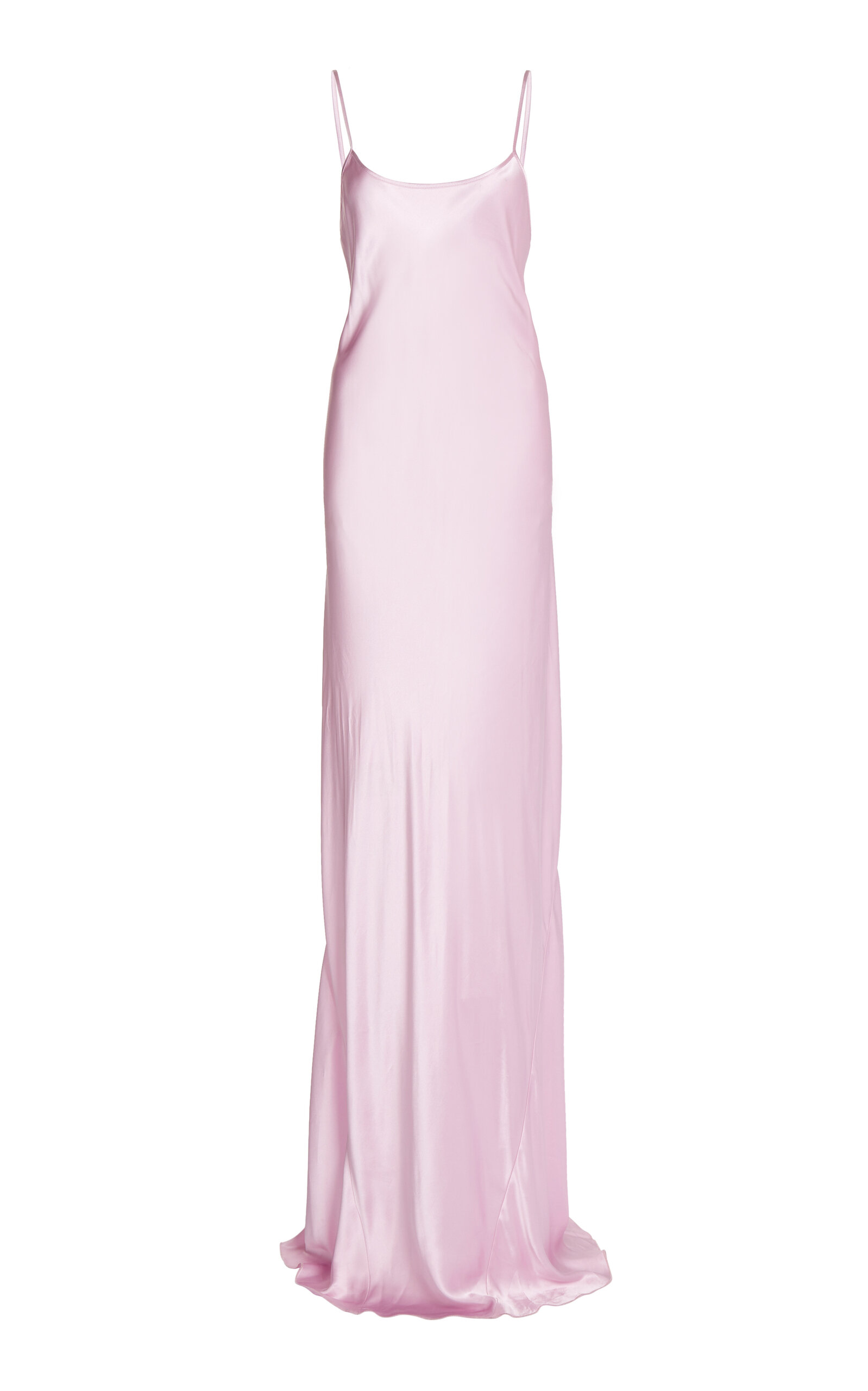 Victoria Beckham Satin Maxi Slip Dress In Pink