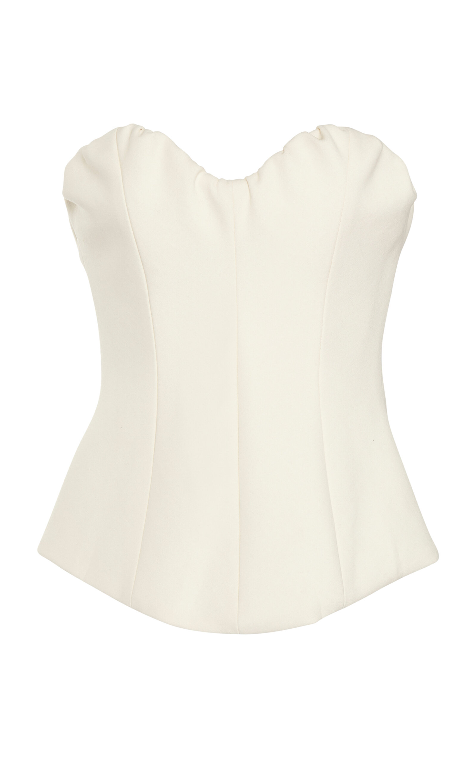 Shop Victoria Beckham Strapless Cotton Corset Top In Off-white