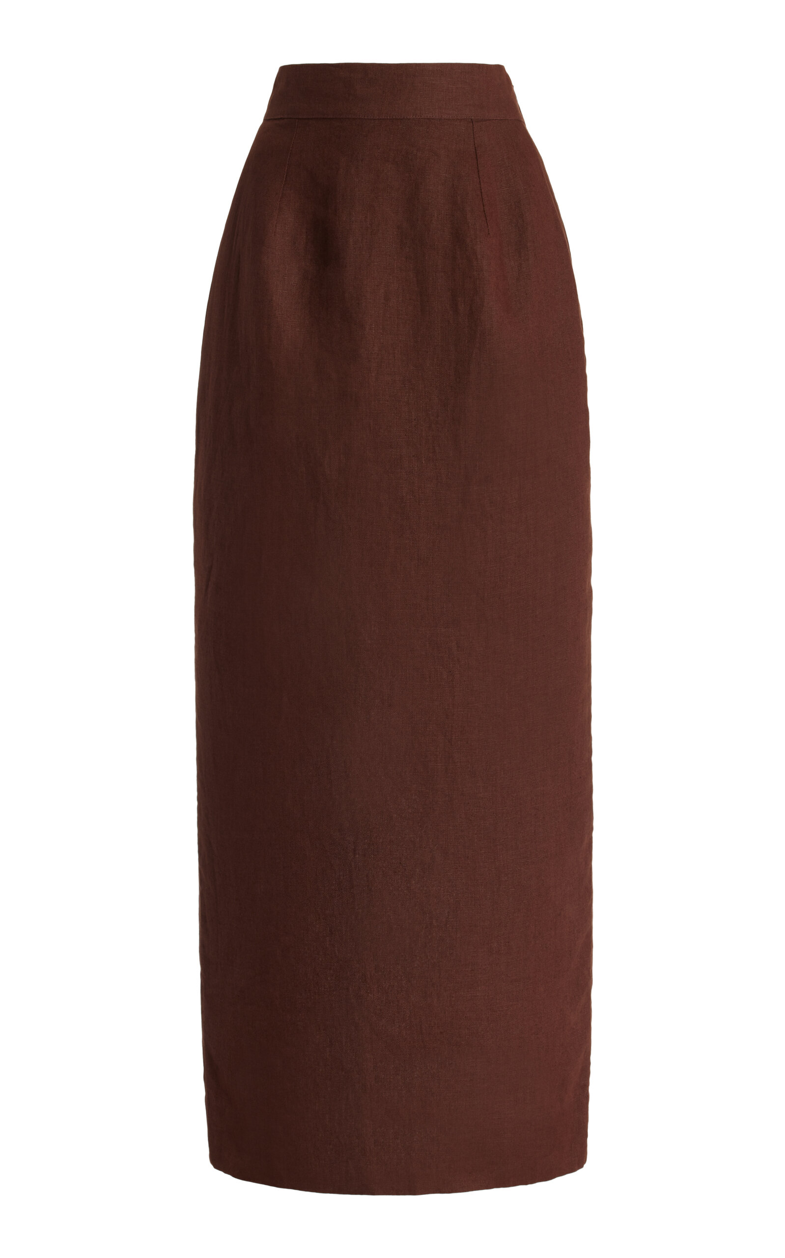 Shop Posse Exclusive Emma Linen Maxi Skirt In Brown