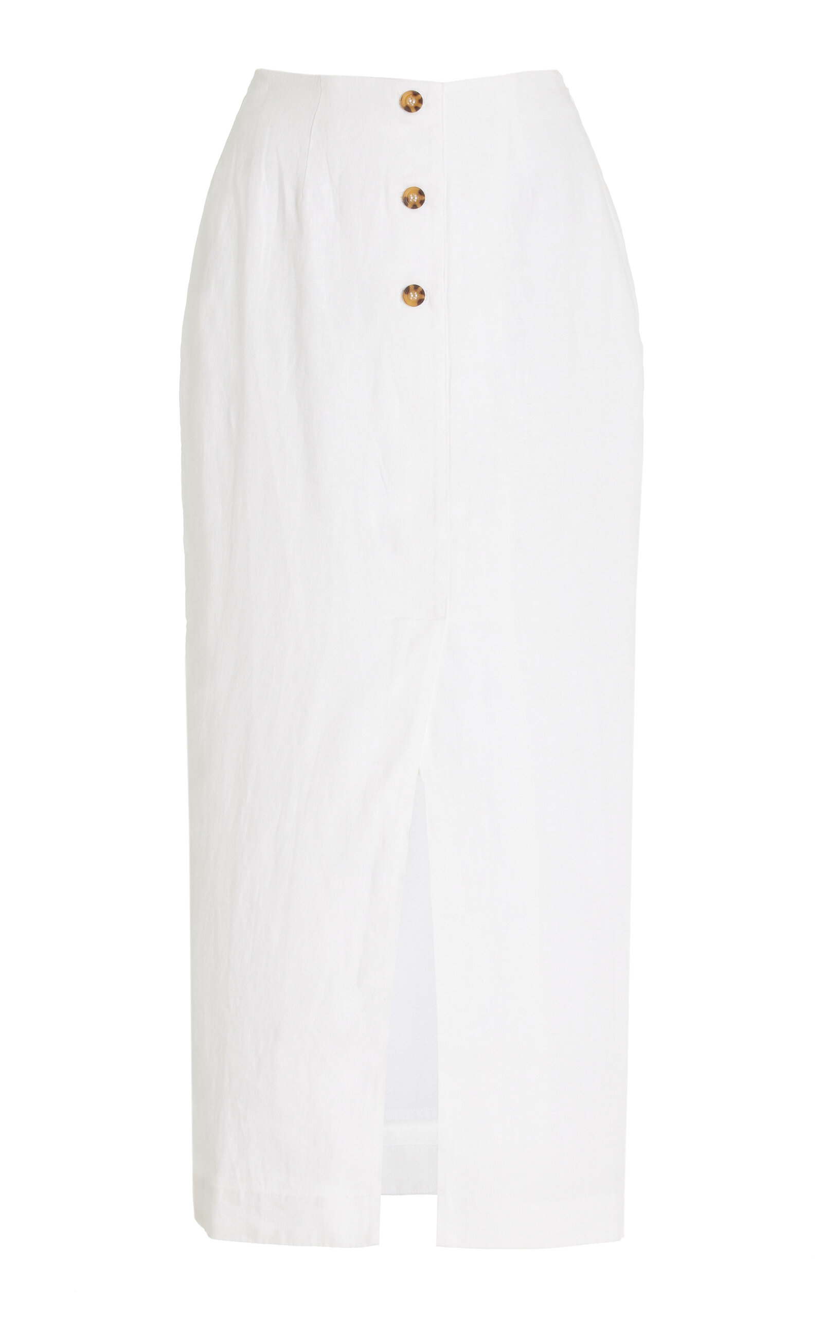 Shop Posse Gigi Linen Maxi Skirt In Ivory