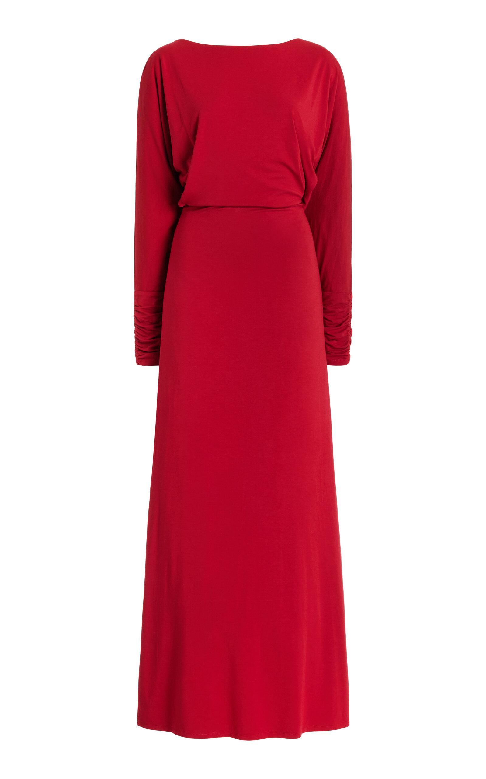 Posse Sienna Draped Jersey Maxi Dress - Red - XS