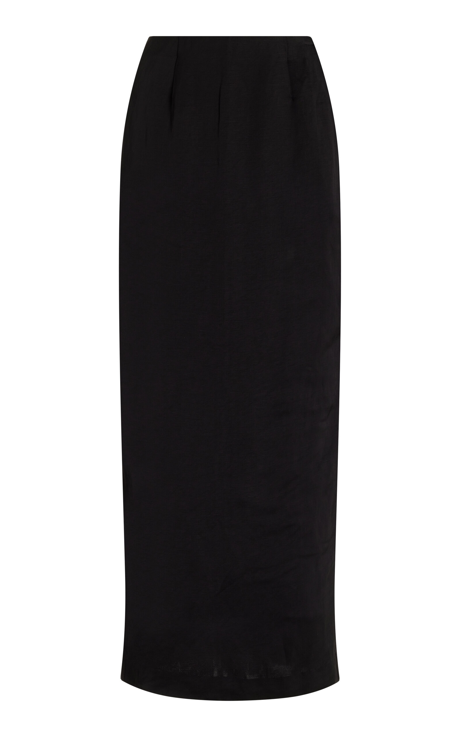 Shop Posse Gigi Linen-blend Maxi Skirt In Black