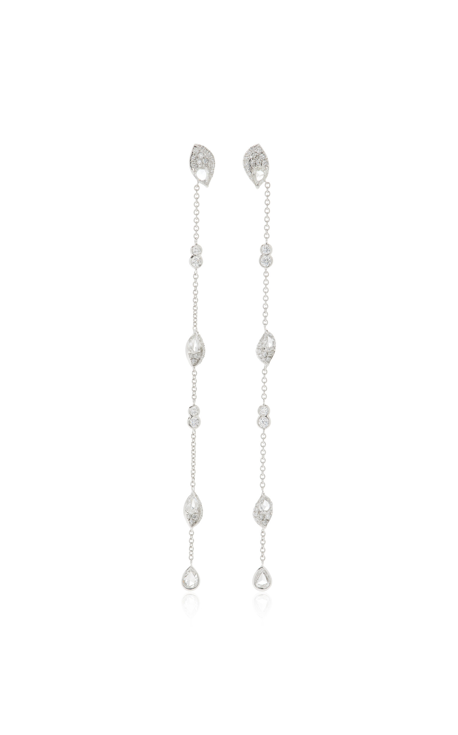 Frangipani 18K White Gold Diamond Earrings