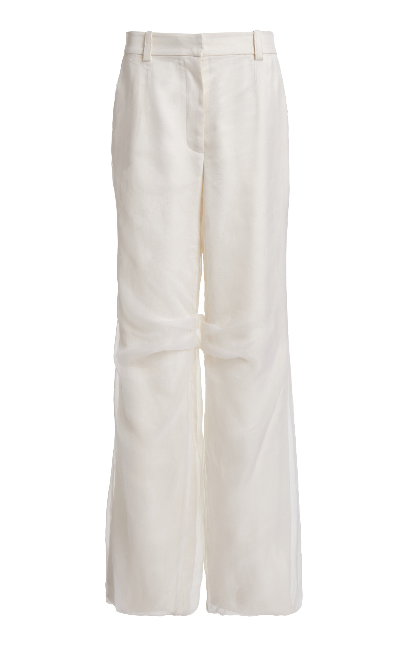 Christopher Esber Iconica Silk Wide-leg Pants In White