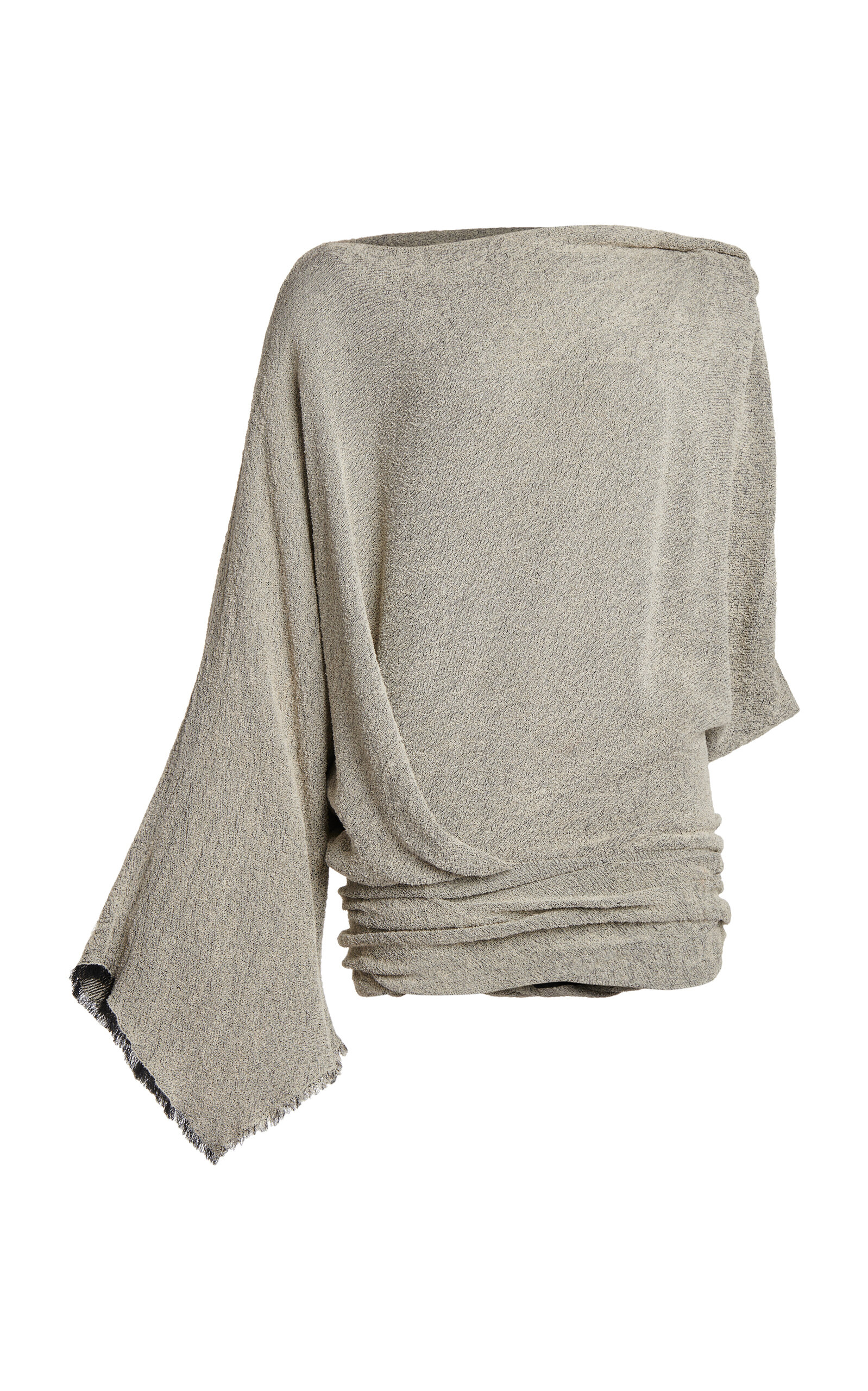 Christopher Esber Amarnath Asymmetric Drape Silk-blend Top In Grey
