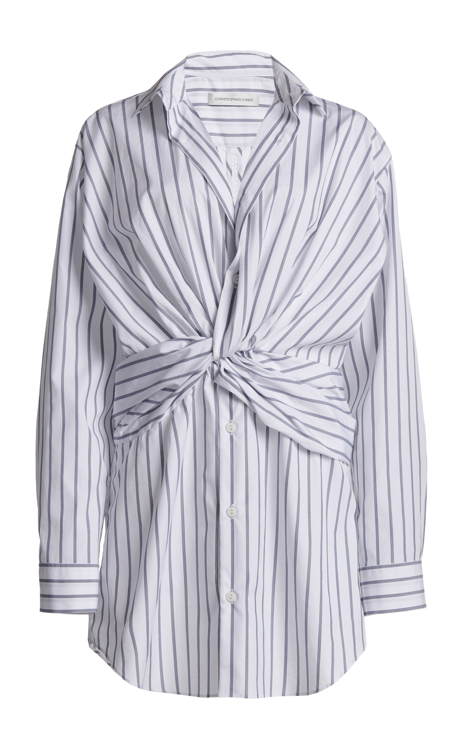 Christopher Esber Tempest Twisted Cotton Mini Dress In Stripe