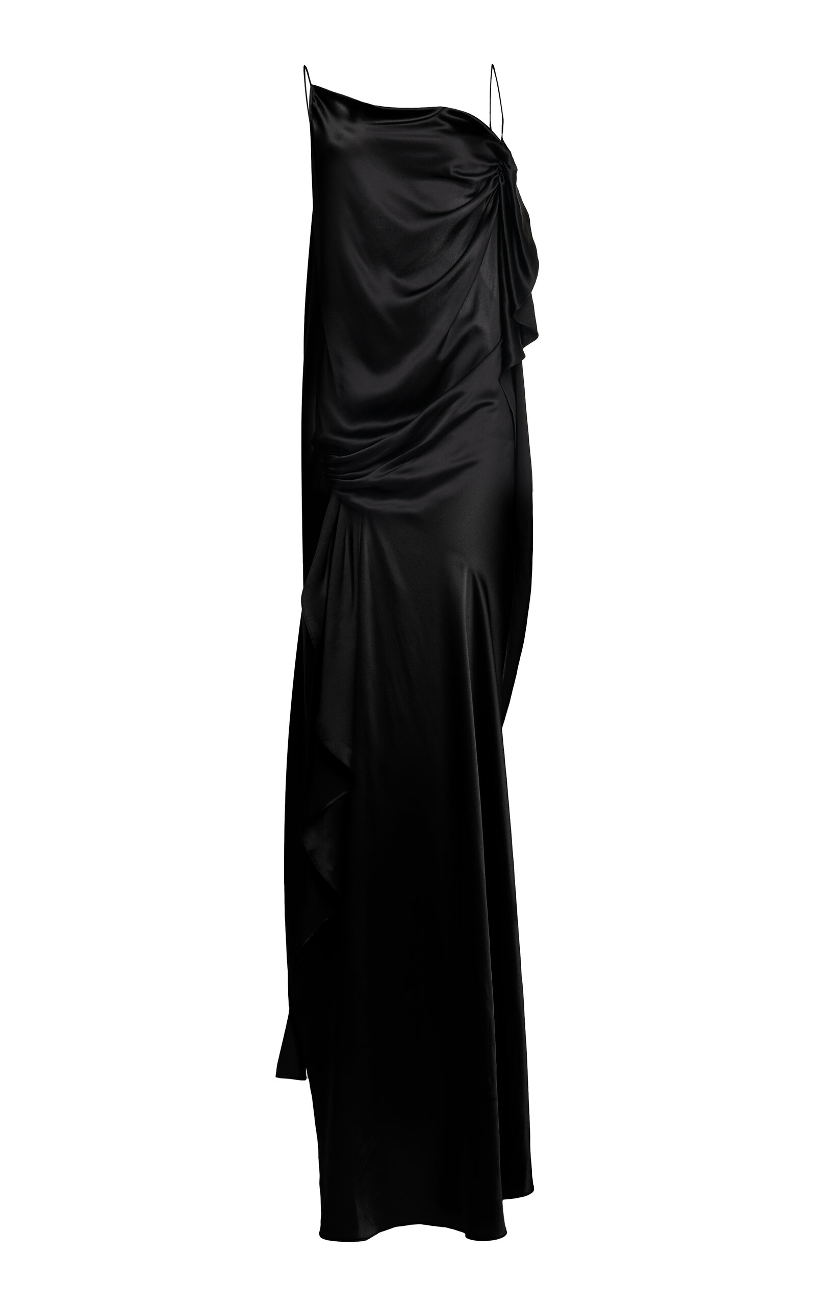 Shop Christopher Esber Cusco Draped Silk Maxi Dress In Black