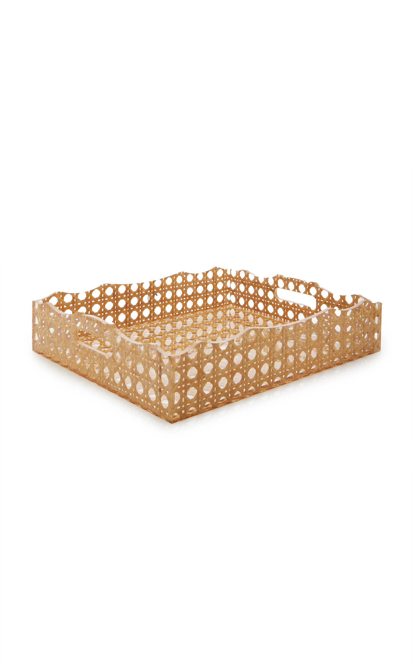 Moda Domus Large Rattan-resin Tray In Neutral