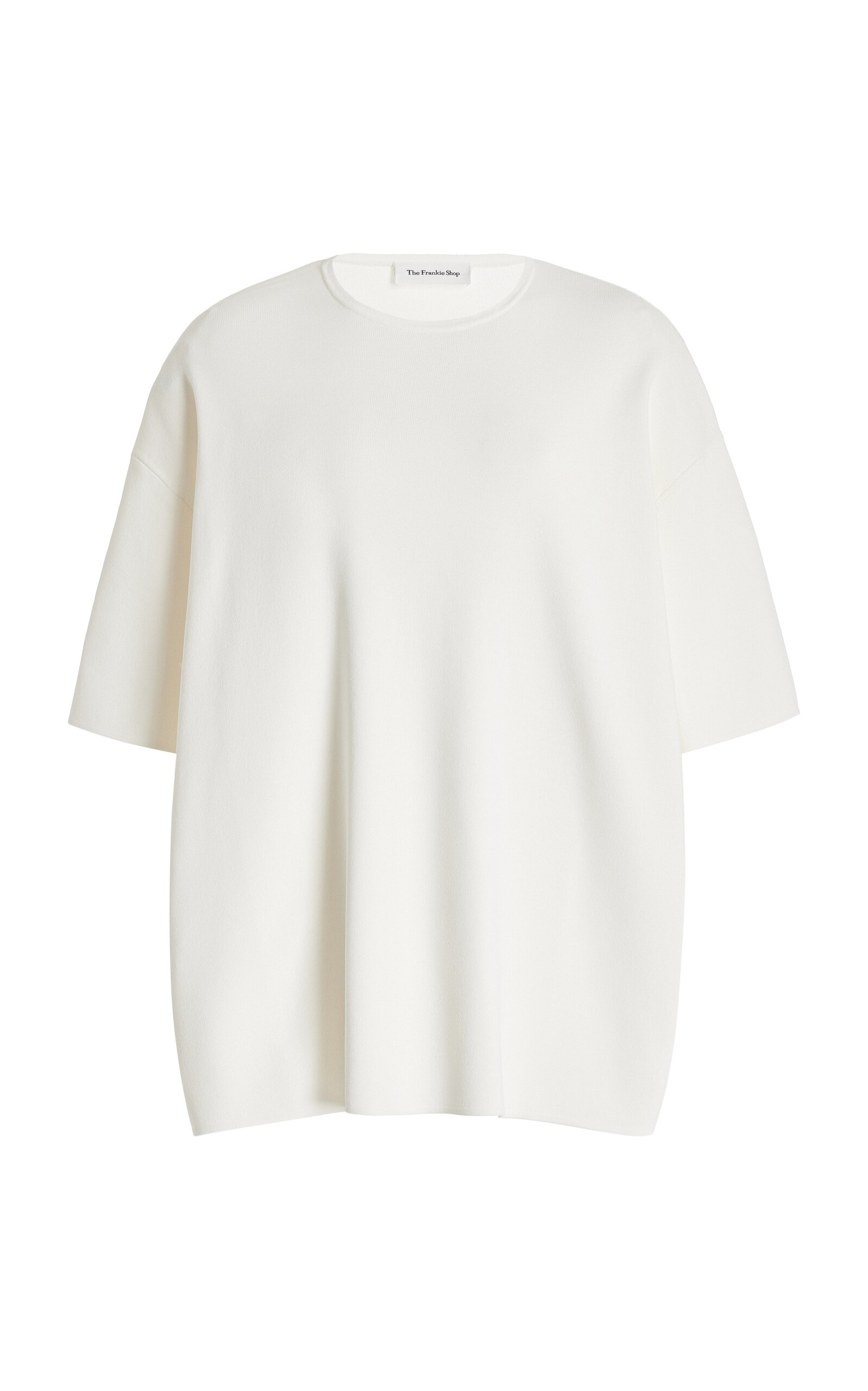 Shop The Frankie Shop Lenny Knit Boxy T-shirt In White