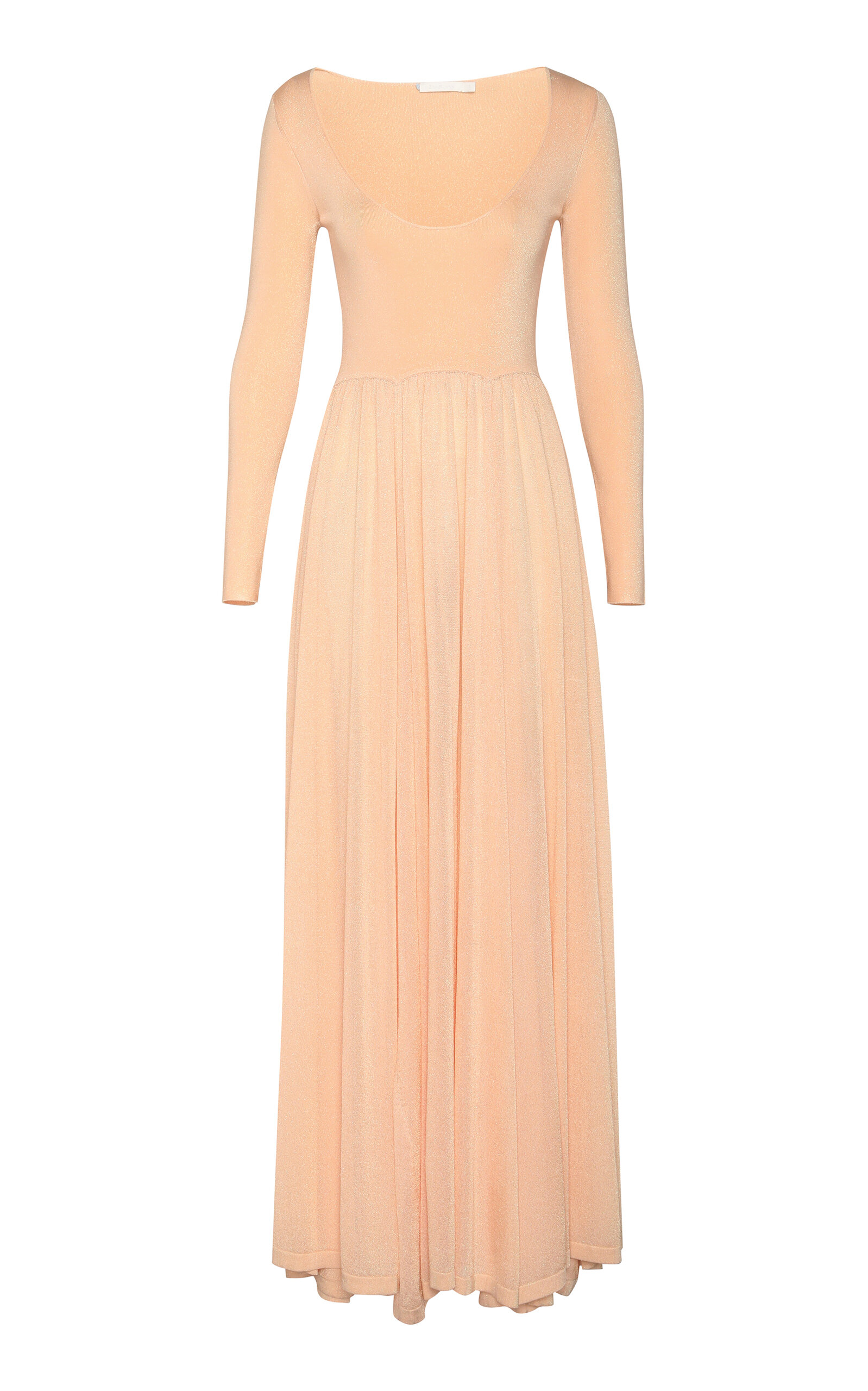 Shop Zimmermann Natura Metallic-knit Maxi Dress In Light Pink