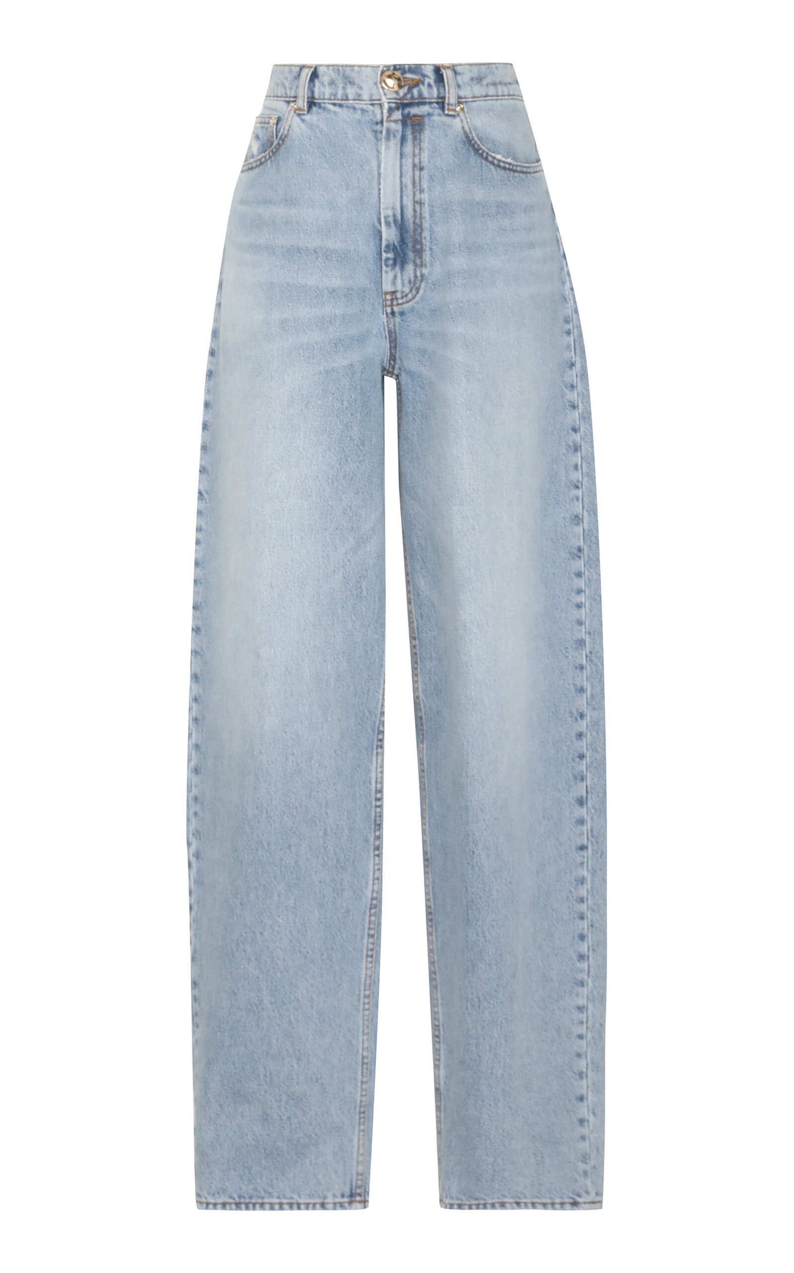 Zimmermann Faded High-rise Wide-leg Jeans In Medium Wash