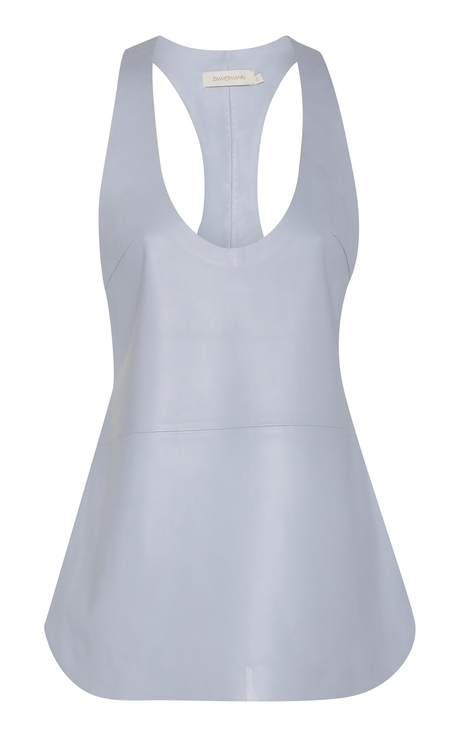 Zimmermann Natura Scooped Leather Tank Top In Blue