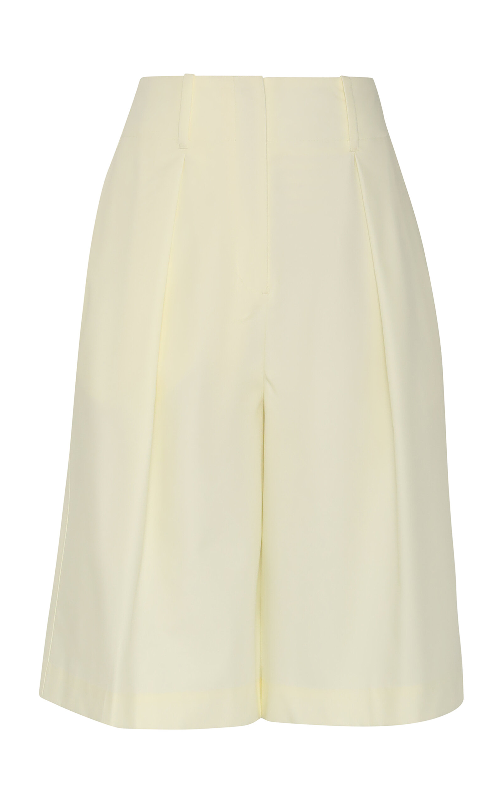 Shop Zimmermann Natura Pleated Cotton Shorts In Yellow