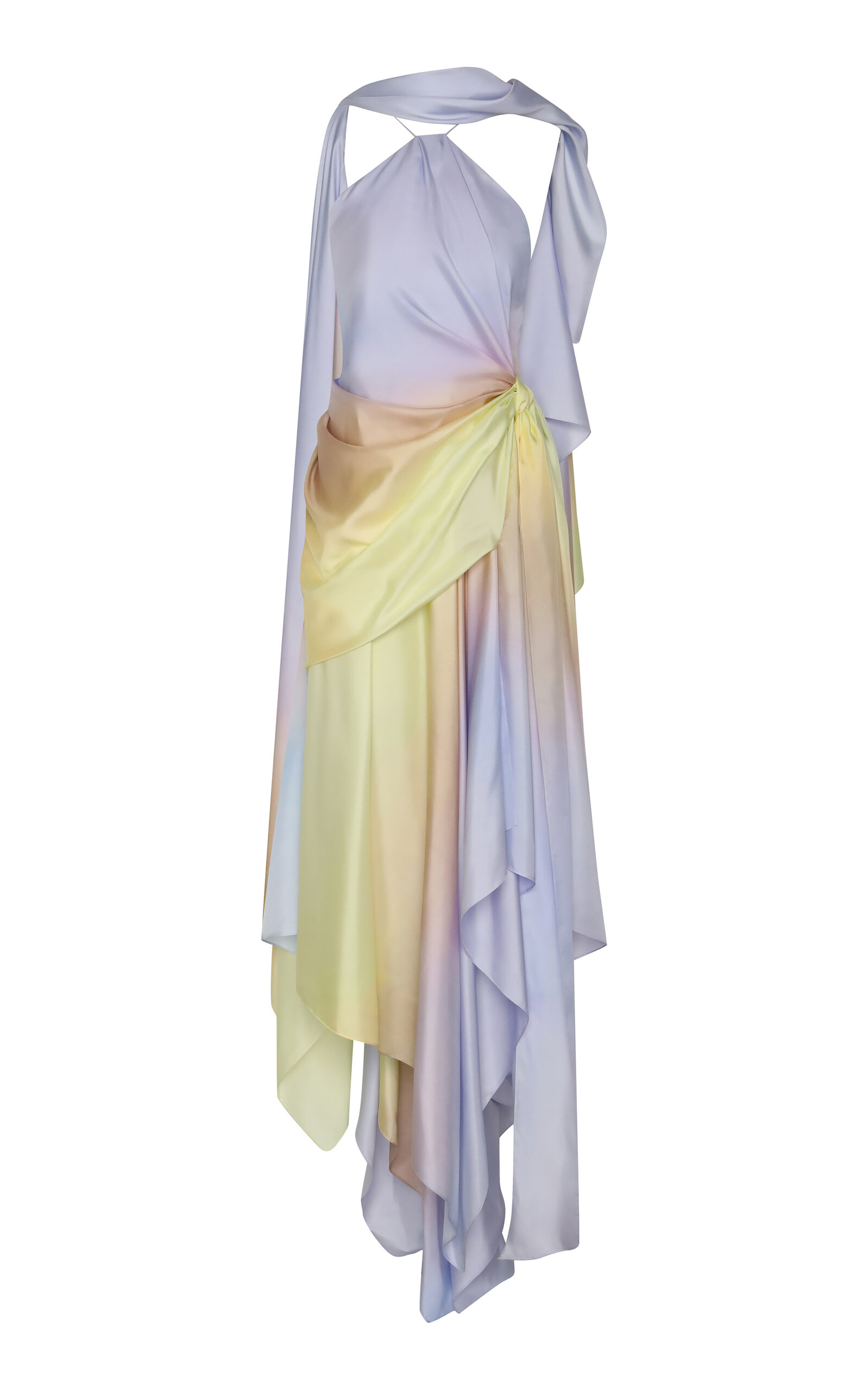 Zimmermann Harmony Draped Silk Midi Dress In Multi