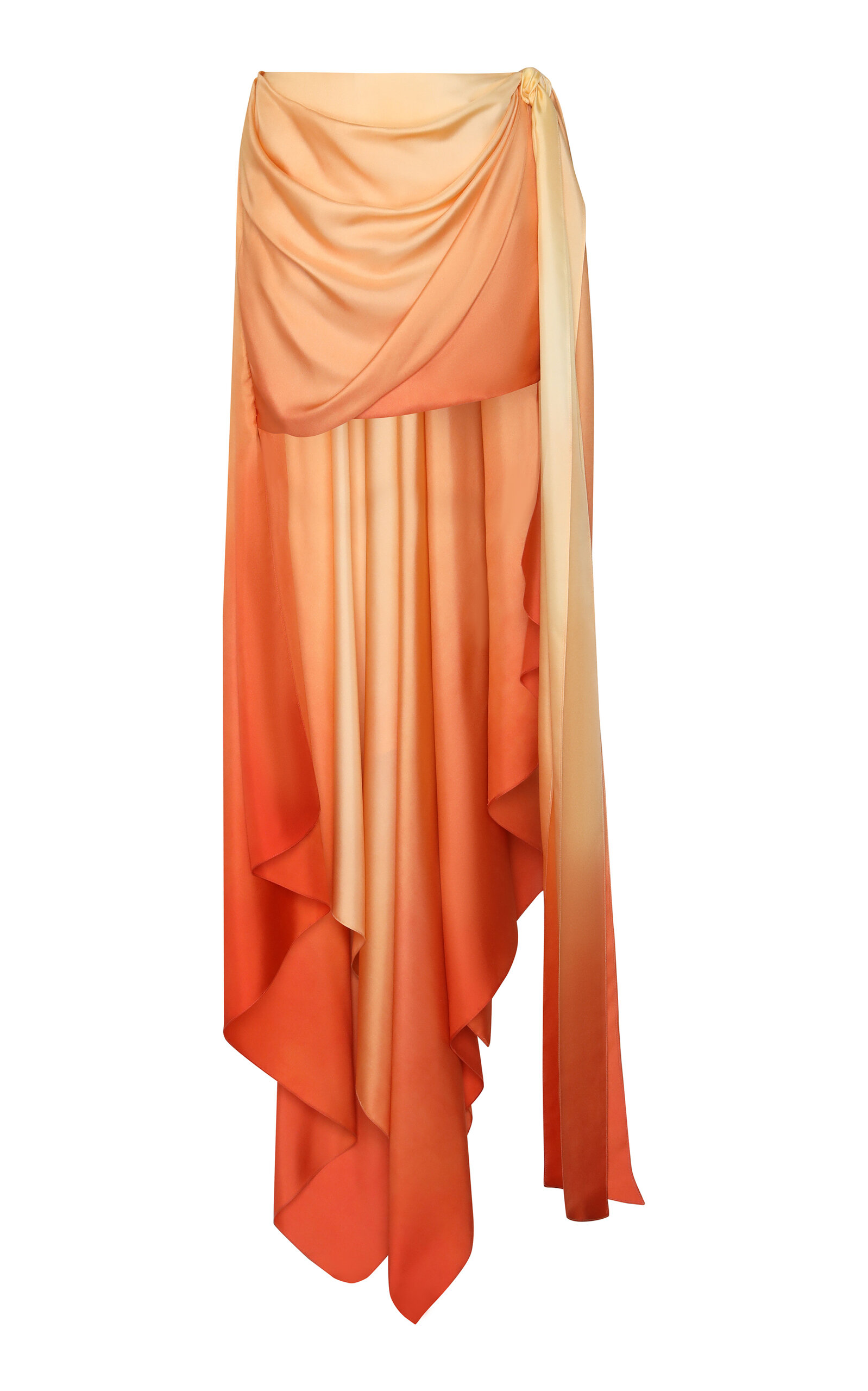 Zimmermann Tranquility Draped Silk Mini Skirt In Orange