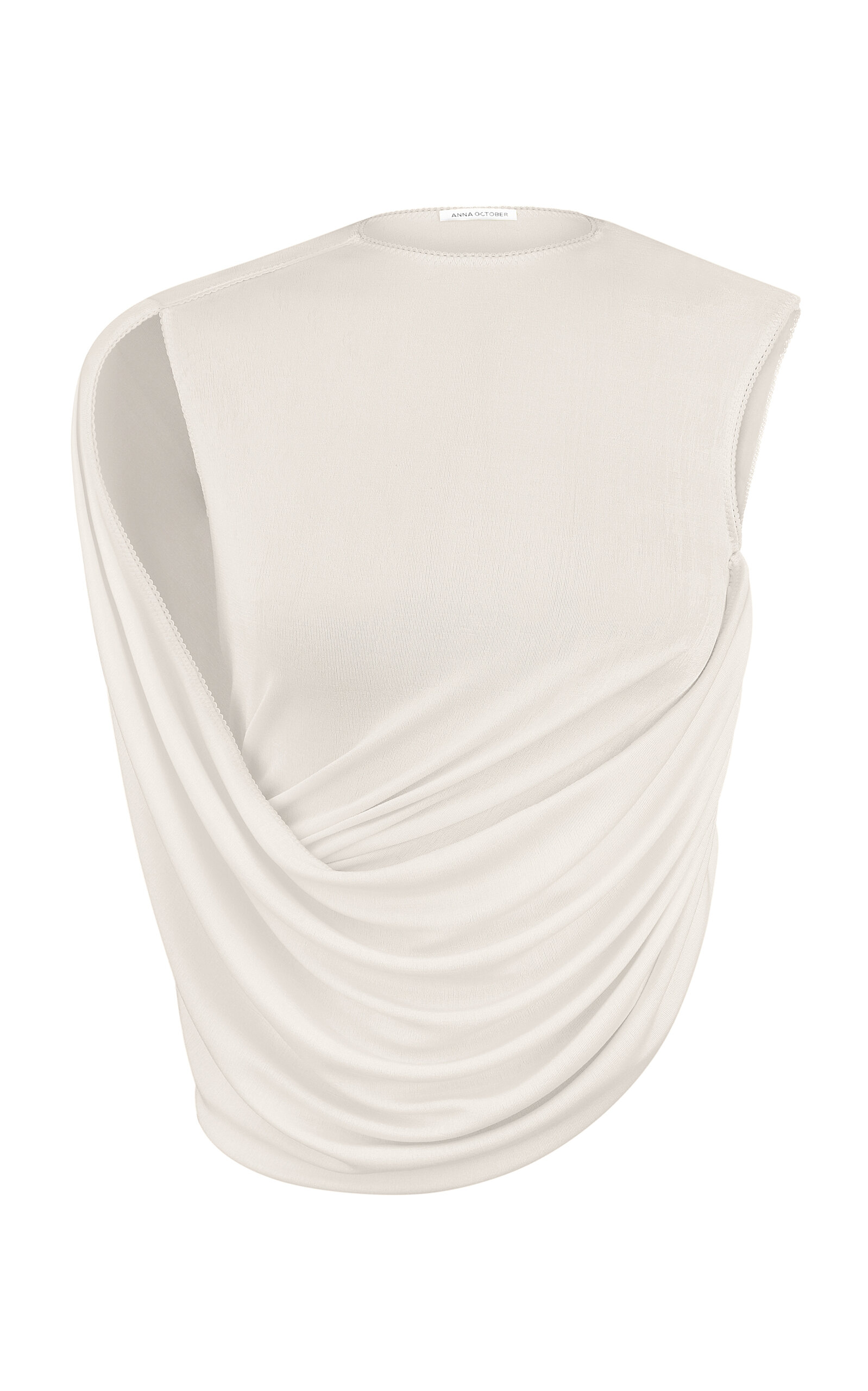Anna October Florence Draped Sleeveless Top In Ivory