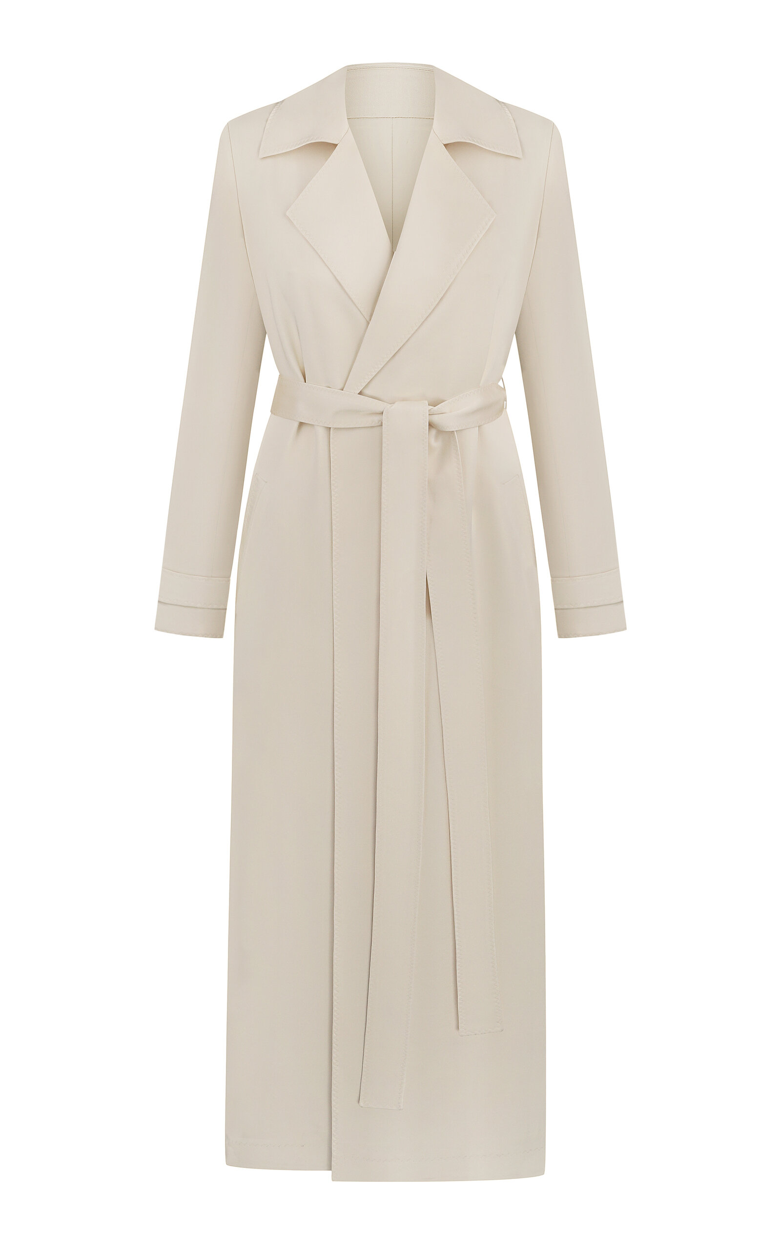 Anna October Gaia Satin Trench Coat - Ivory
