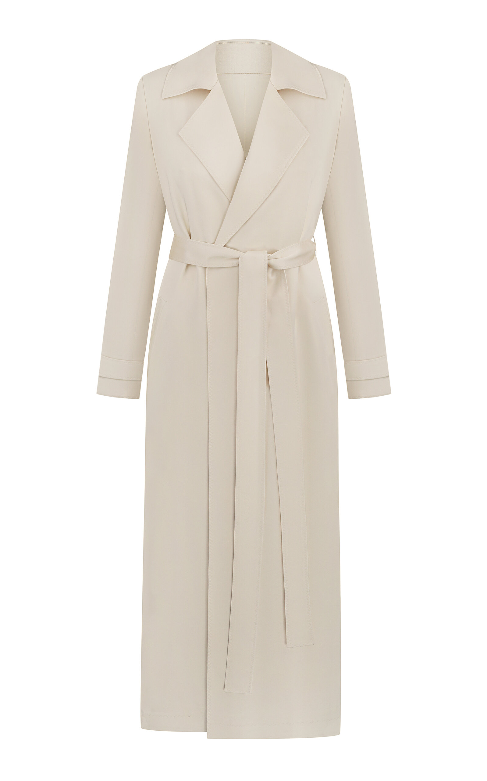 Anna October Gaia Satin Trench Coat In Ivory
