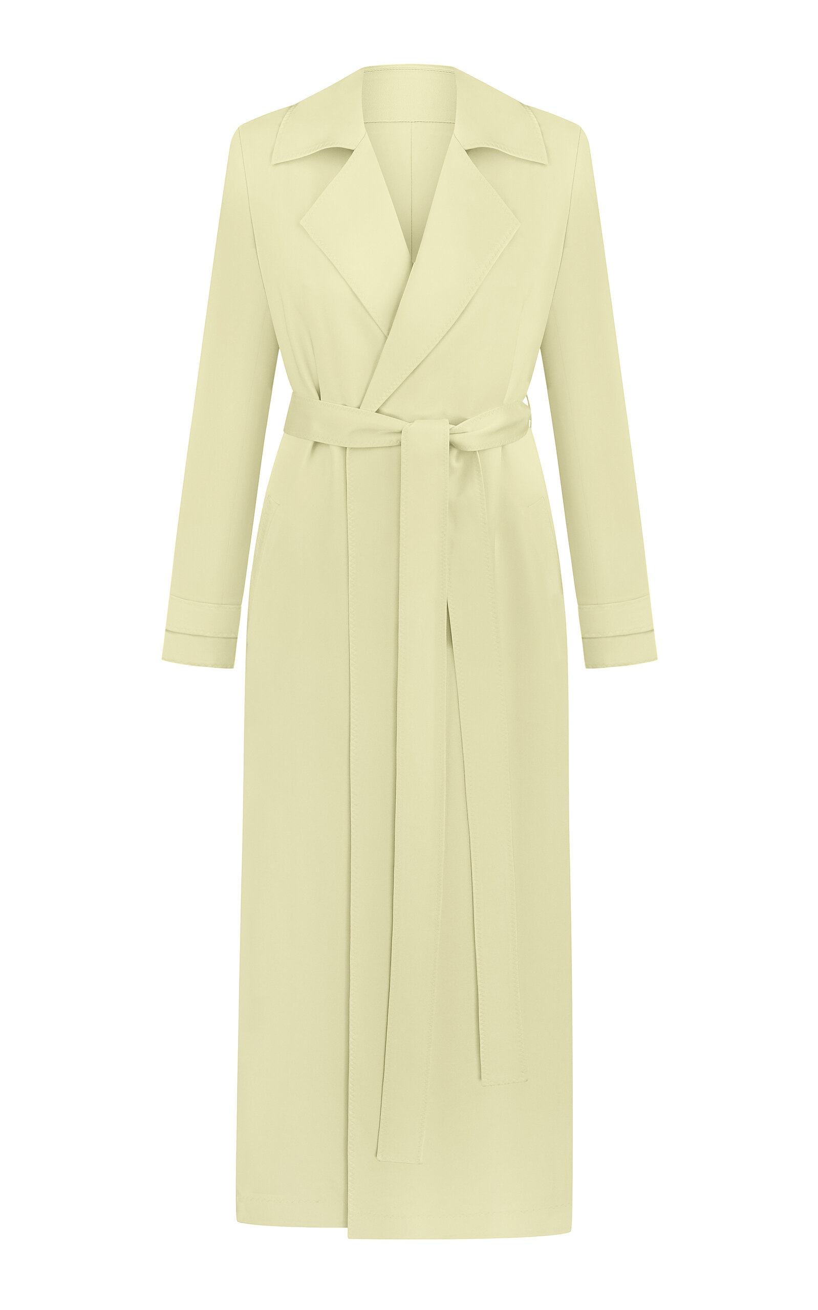 Anna October Gaia Satin Trench Coat In Yellow