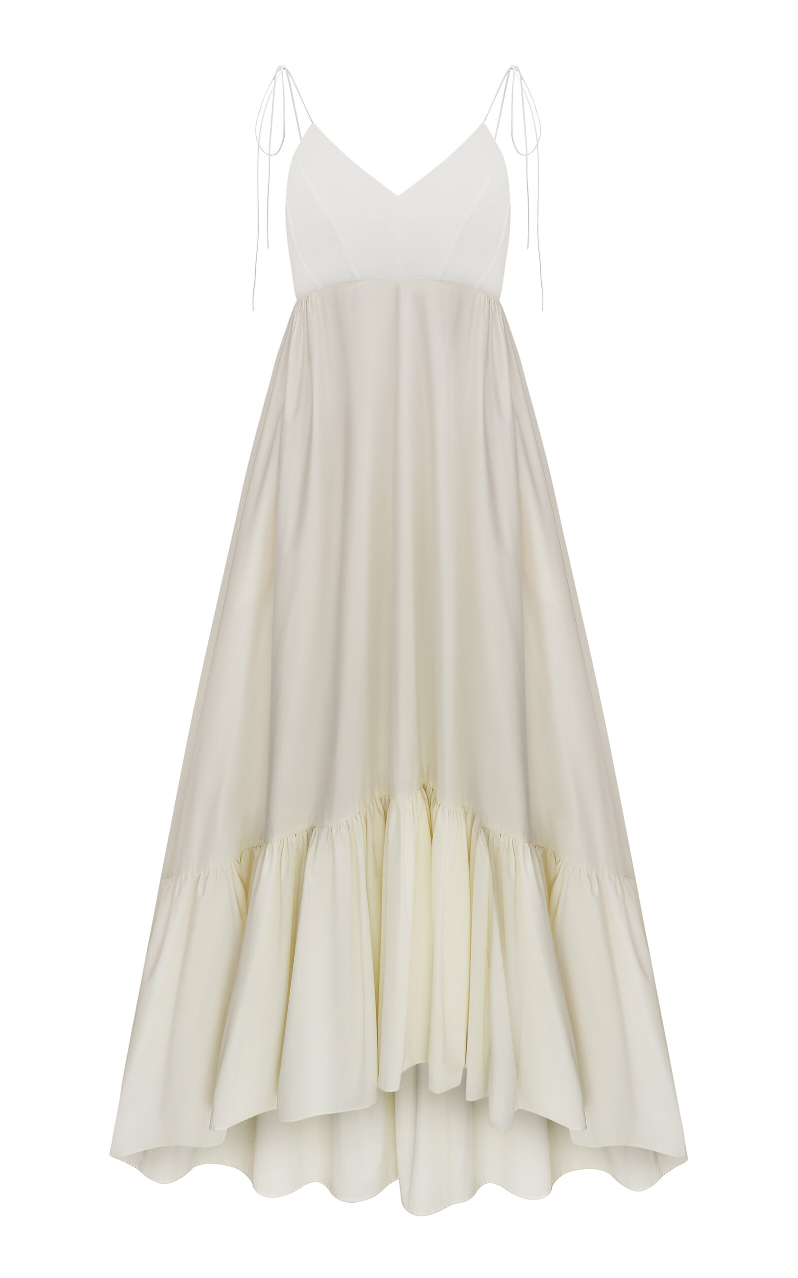 Anna October Snow Queen Tiered Cotton-blend Maxi Dress In Ivory
