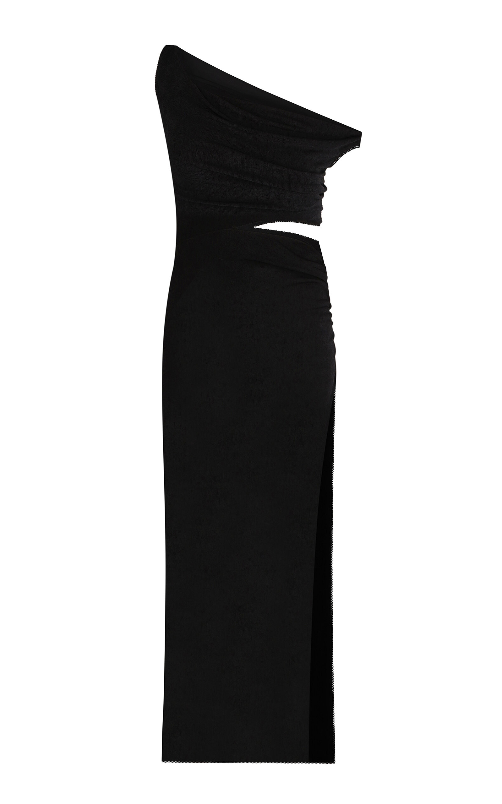 Anna October Willow Draped Off-the-shoulder Maxi Dress In Black