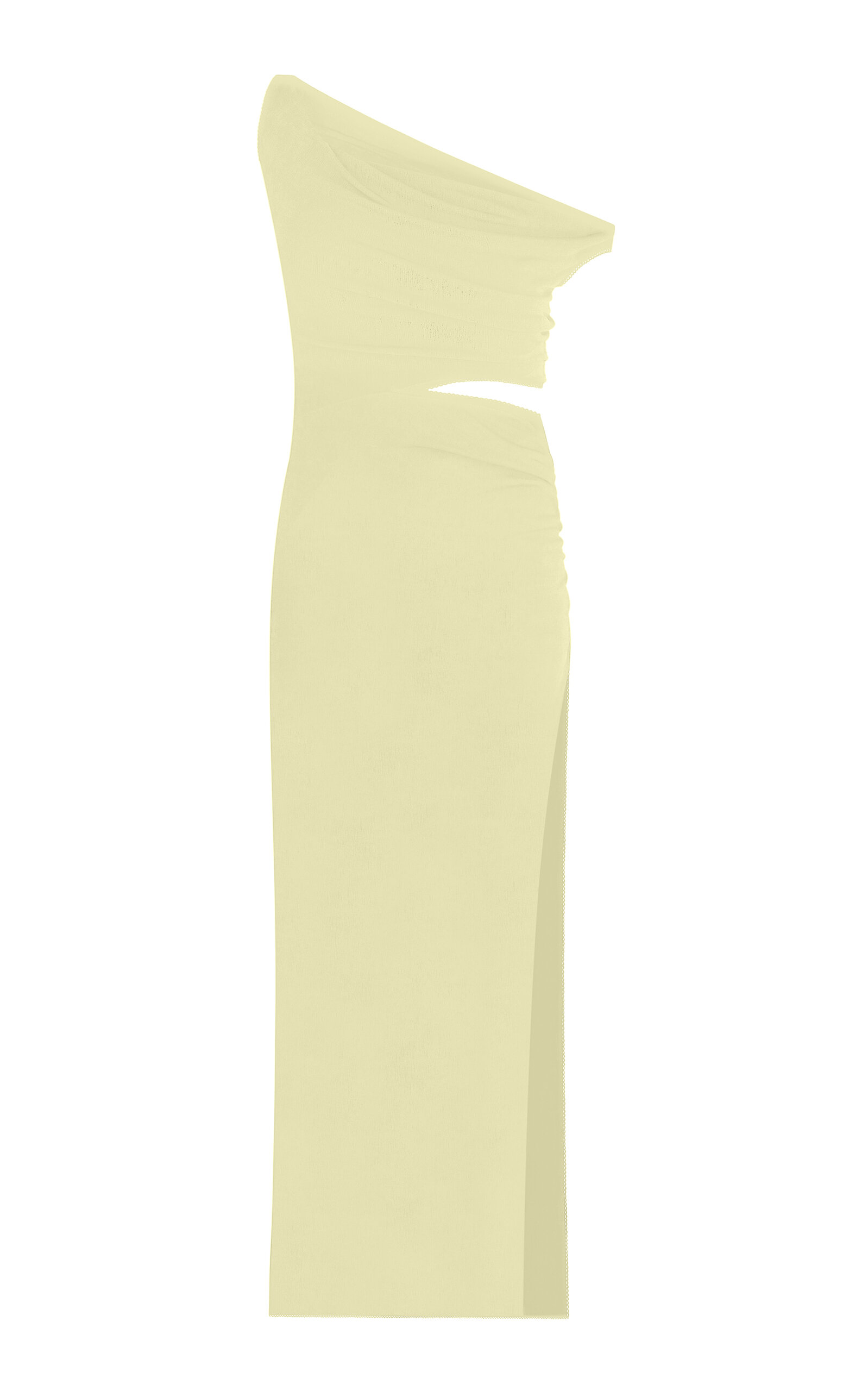 Anna October Willow Draped Off-the-shoulder Maxi Dress In Yellow