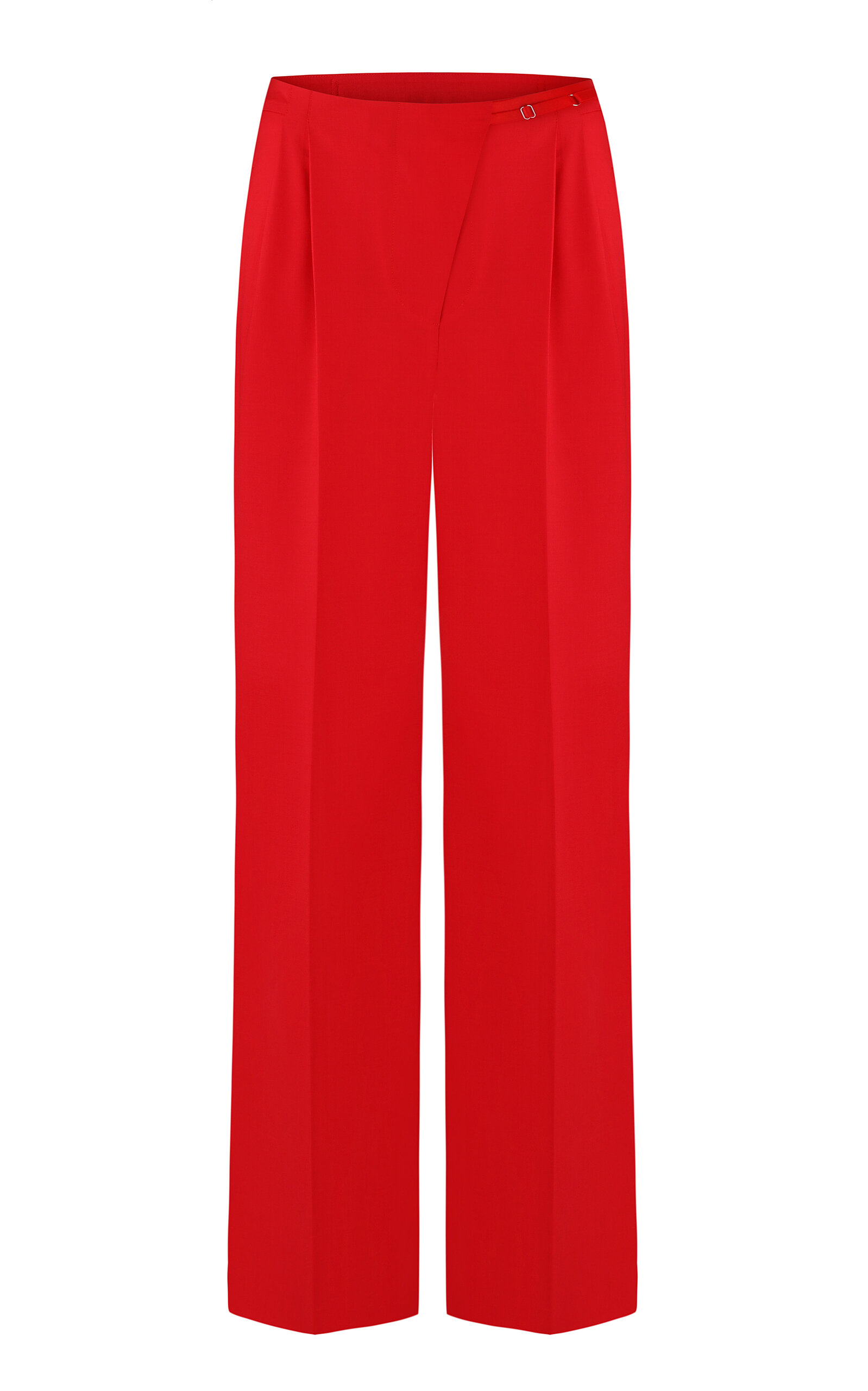 Anna October Noemie Satin Straight-leg Pants In Red