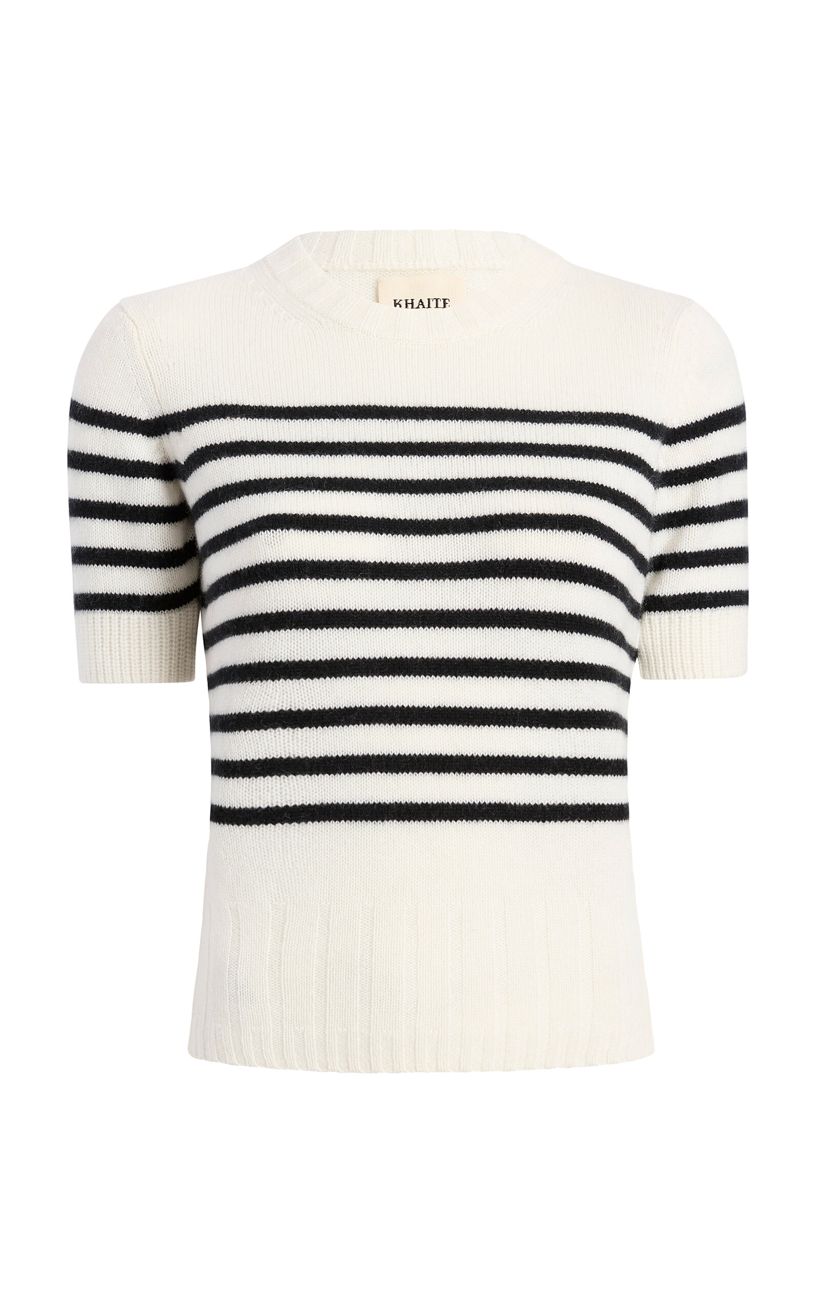 Khaite Luphia Short Sleeve Cashmere Sweater In Neutral