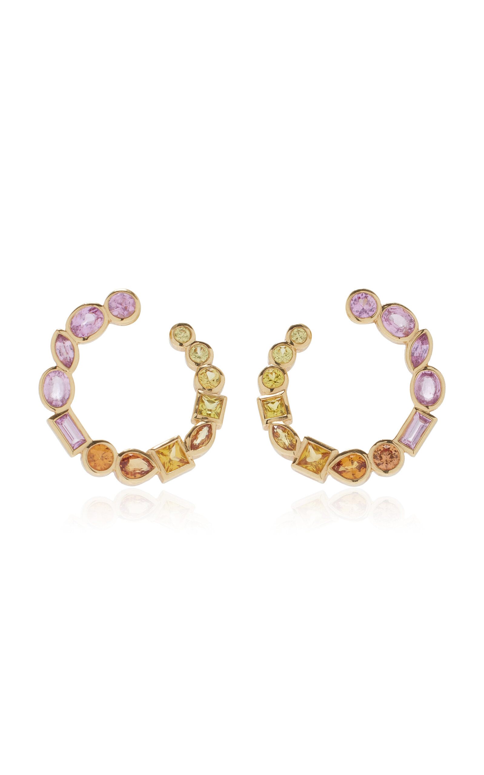 Sorellina Bezel Crescent Earrings In Multi