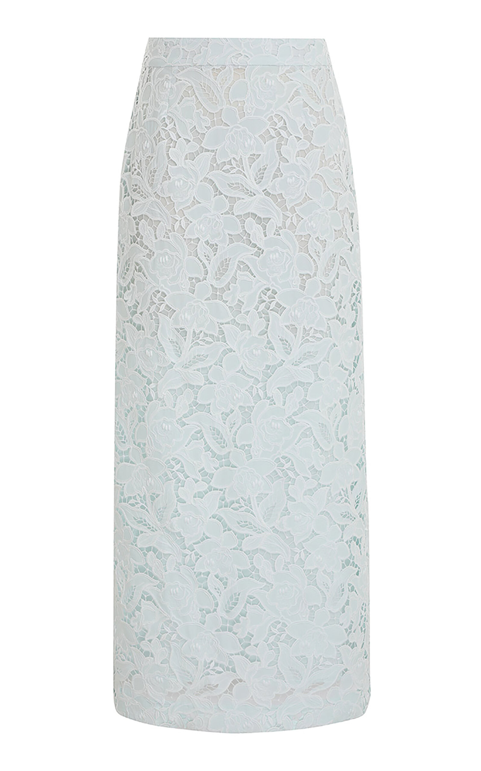 Zimmermann Natura Lace Midi Pencil Skirt In Green