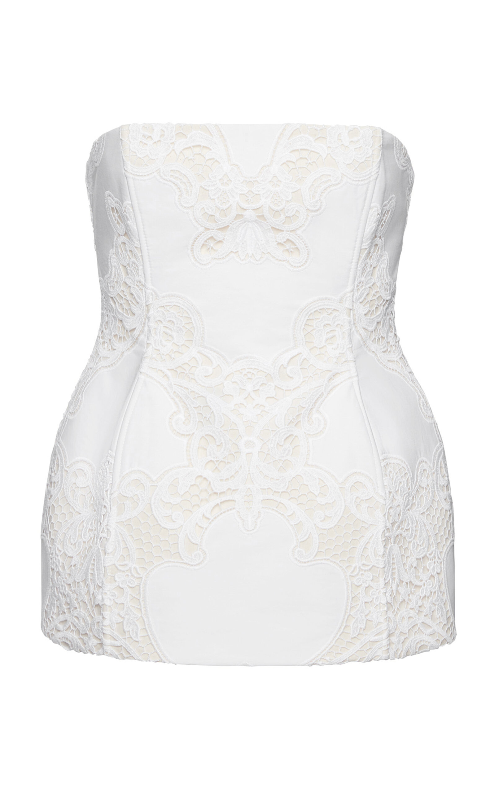 Magda Butrym Embroidered Cotton Corset Top In White