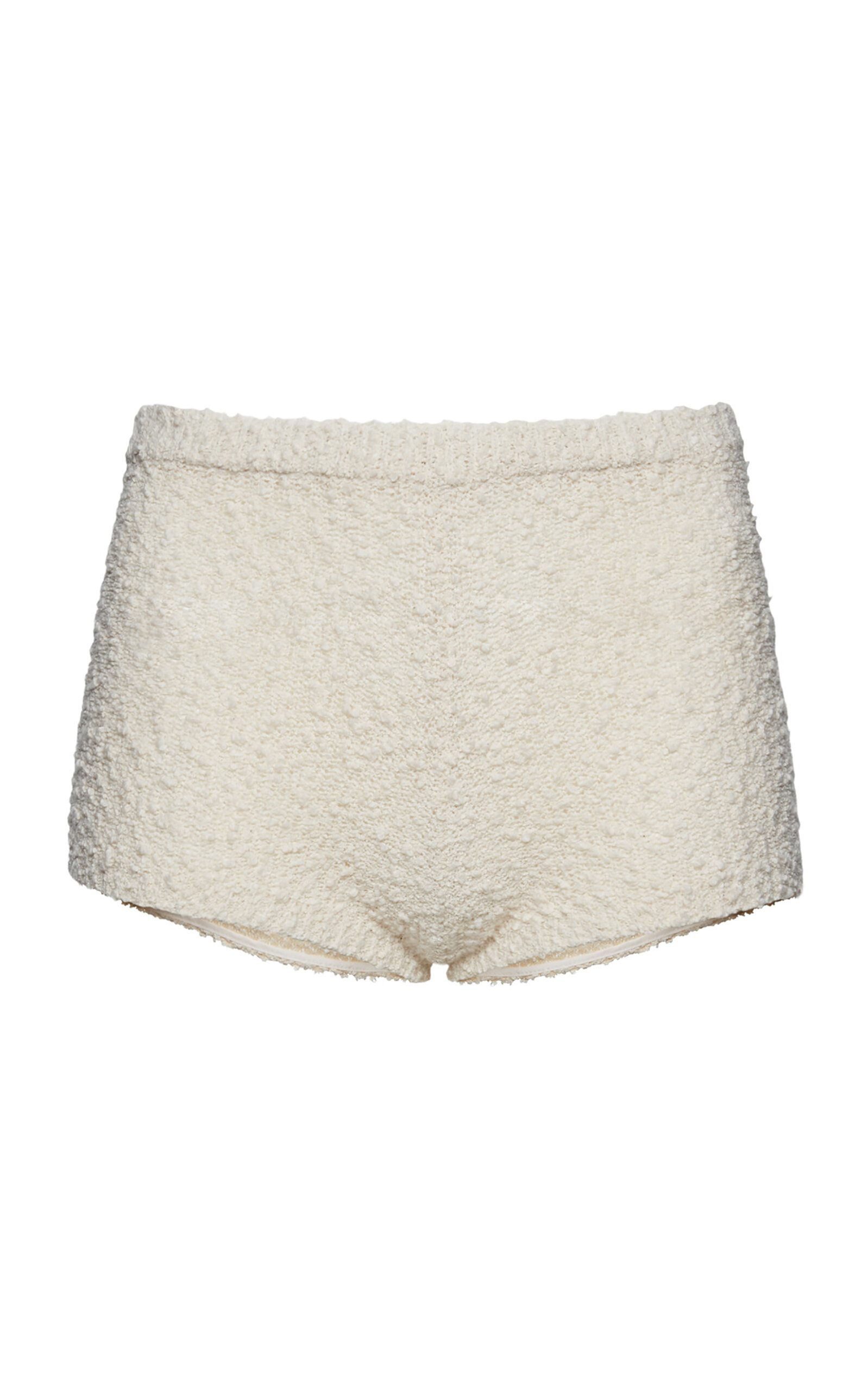 Shop Magda Butrym Textured Knit Shorts In Ivory
