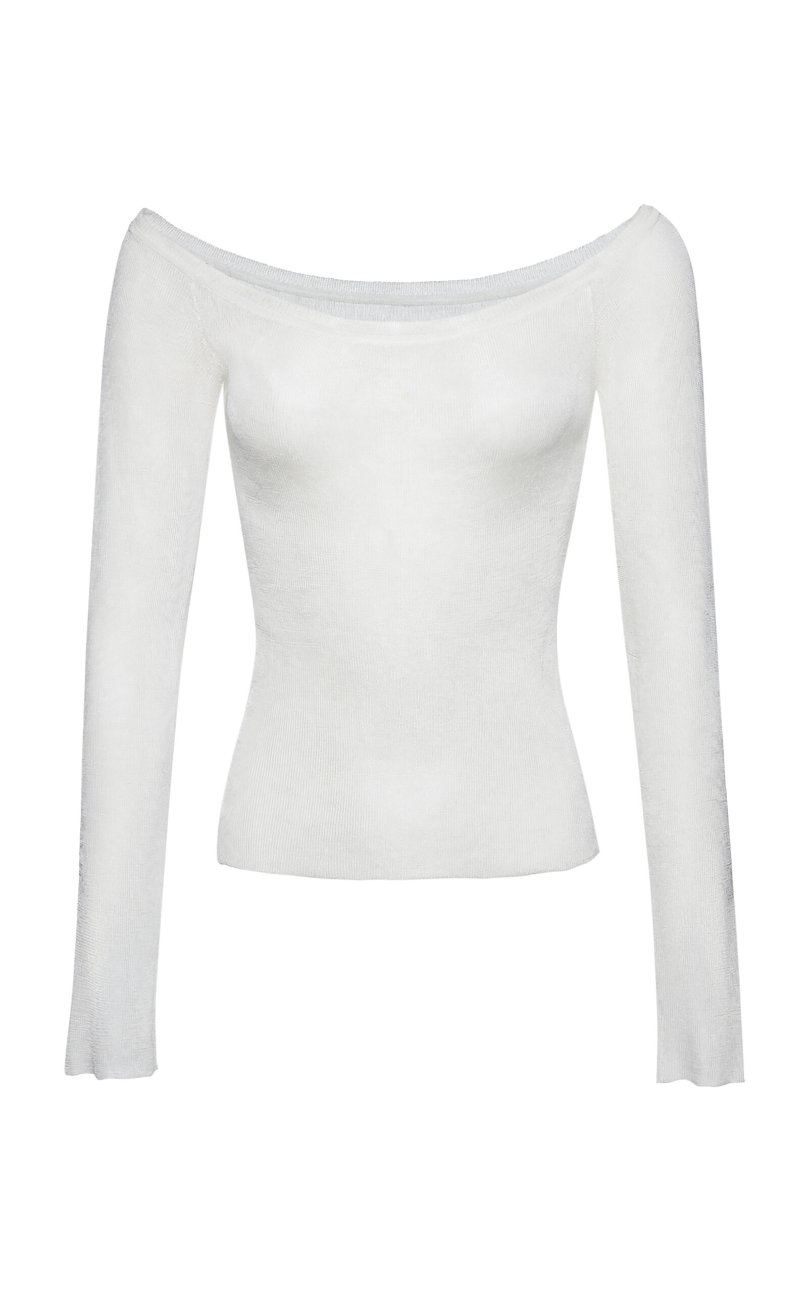 Magda Butrym Knit Off-the-shoulder Top In Ivory