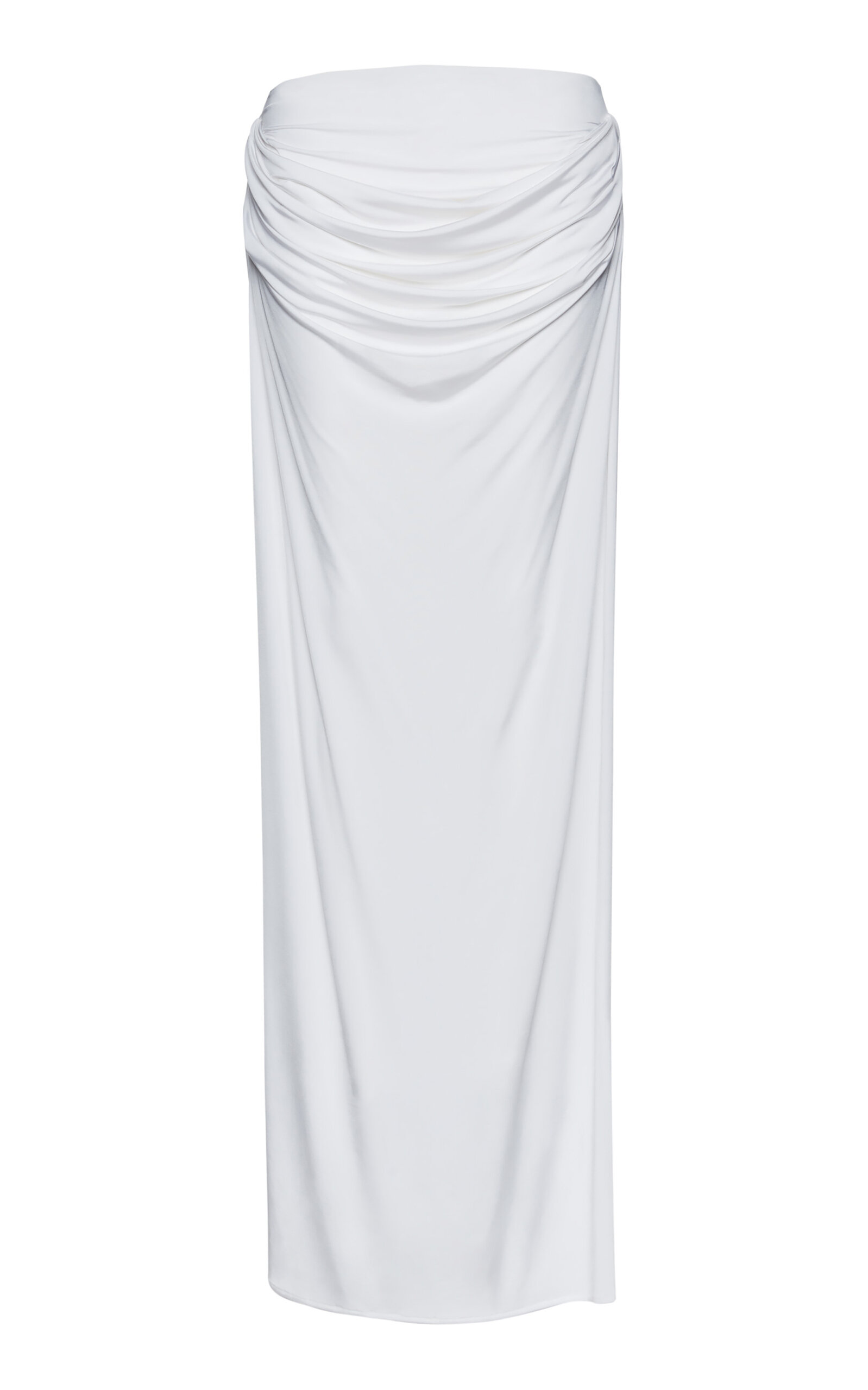 Magda Butrym Draped Maxi Column Skirt In White