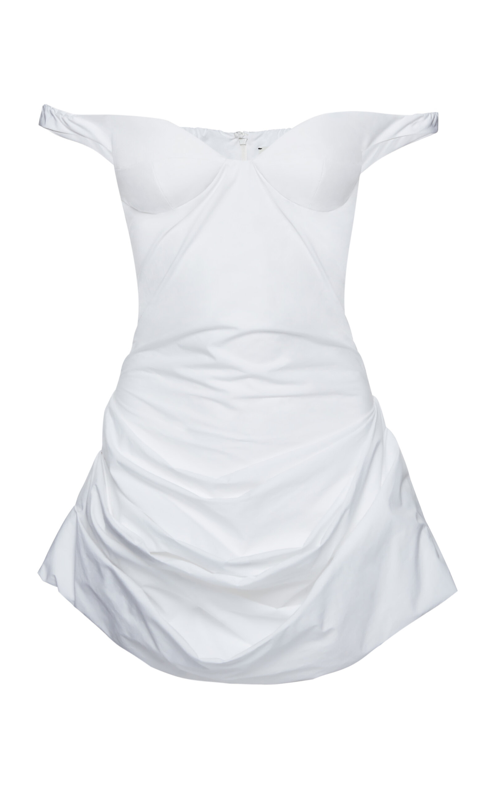 Magda Butrym Draped Cotton Mini Dress In White
