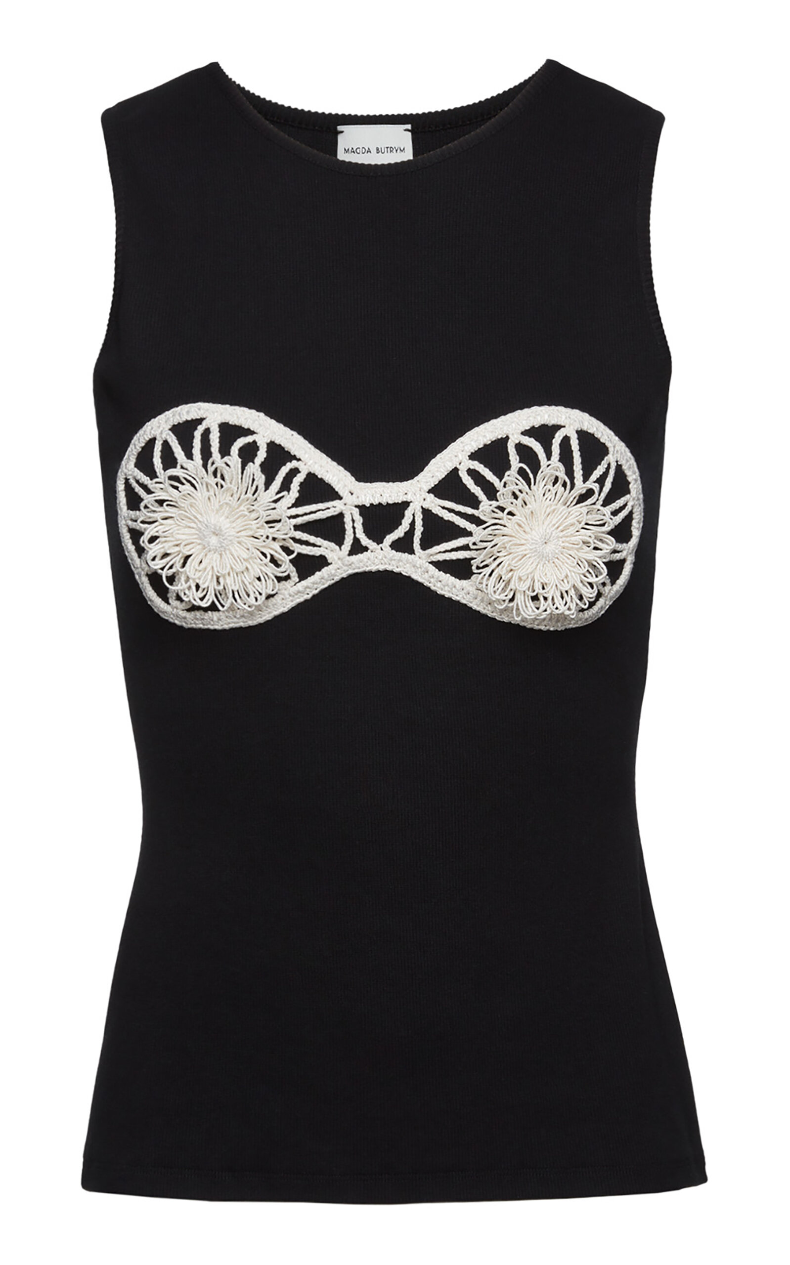 Magda Butrym Embellished Jersey Tank Top In Black