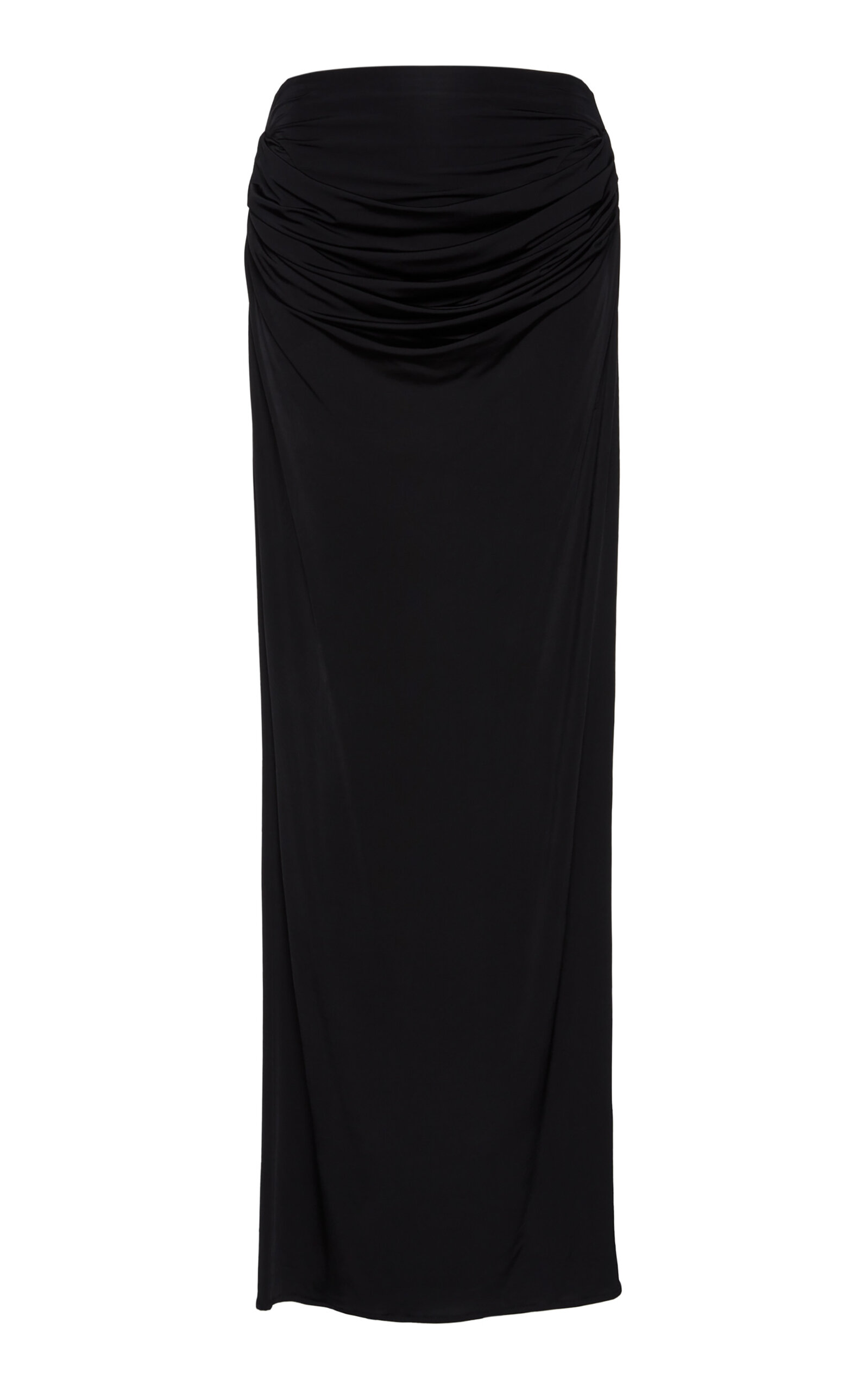 Shop Magda Butrym Draped Maxi Column Skirt In Black