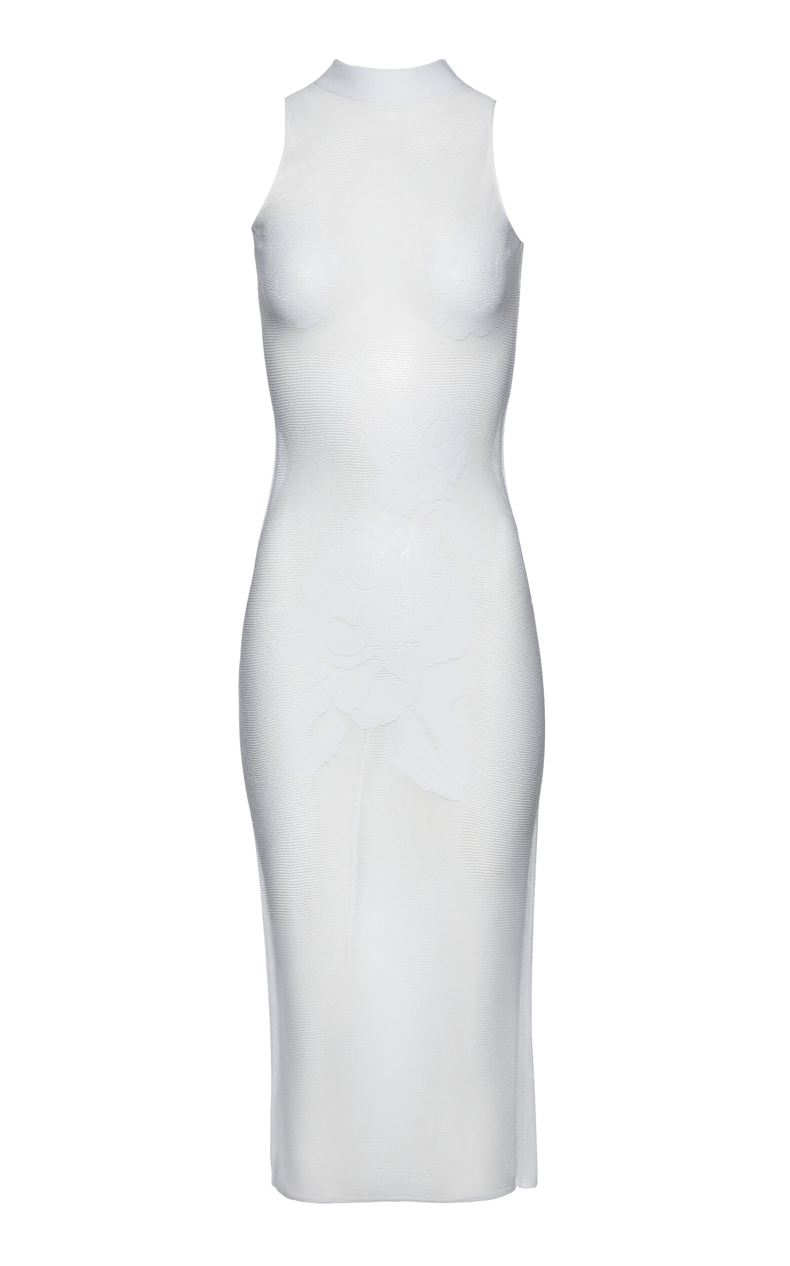Magda Butrym Knit Cotton-blend Midi Dress In White