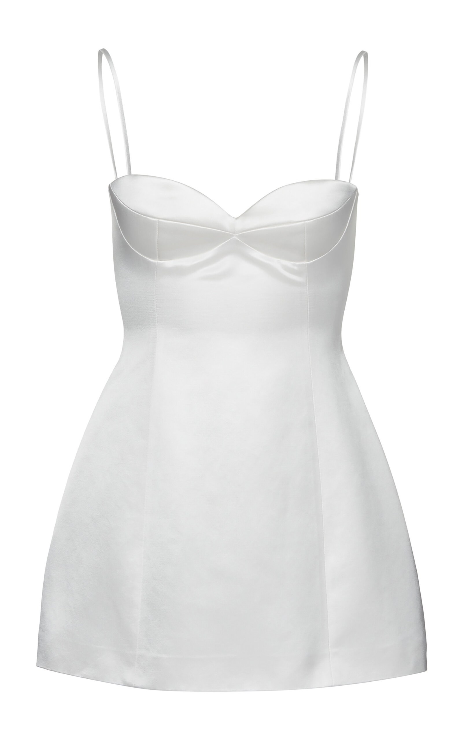 Magda Butrym Sculpted Satin Bustier Mini Dress In White
