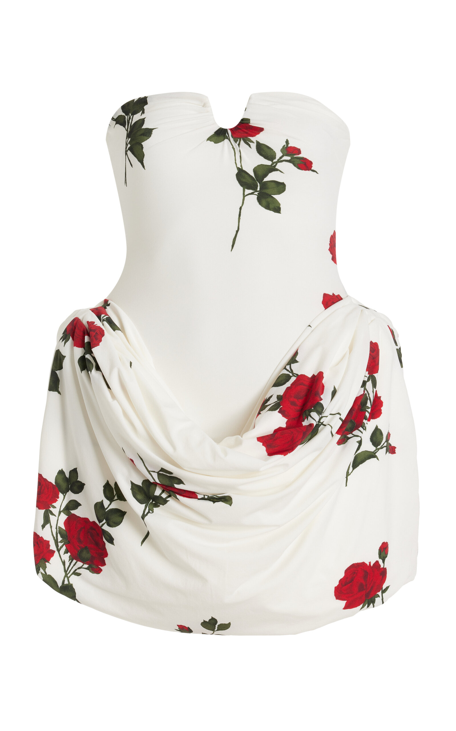 Magda Butrym Draped Strapless Silk Mini Dress In White