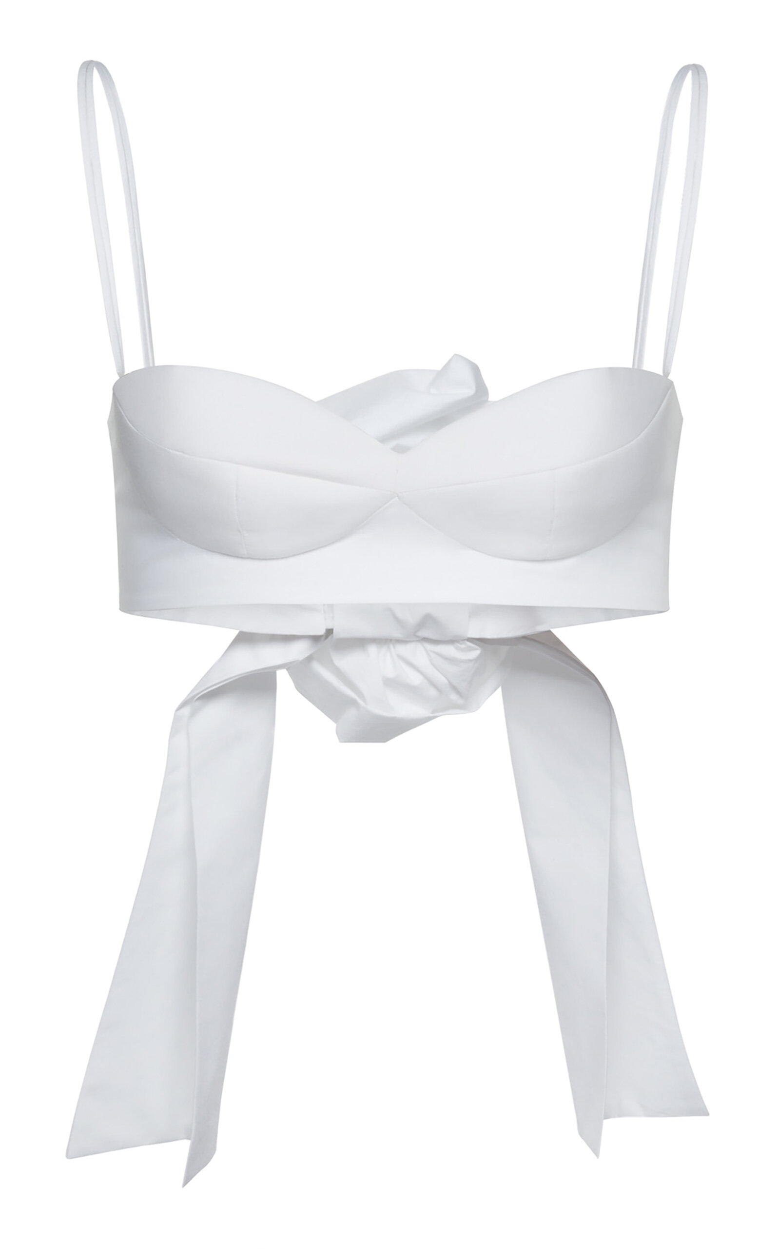 Shop Magda Butrym Tie-back Cropped Cotton Bra Top In White