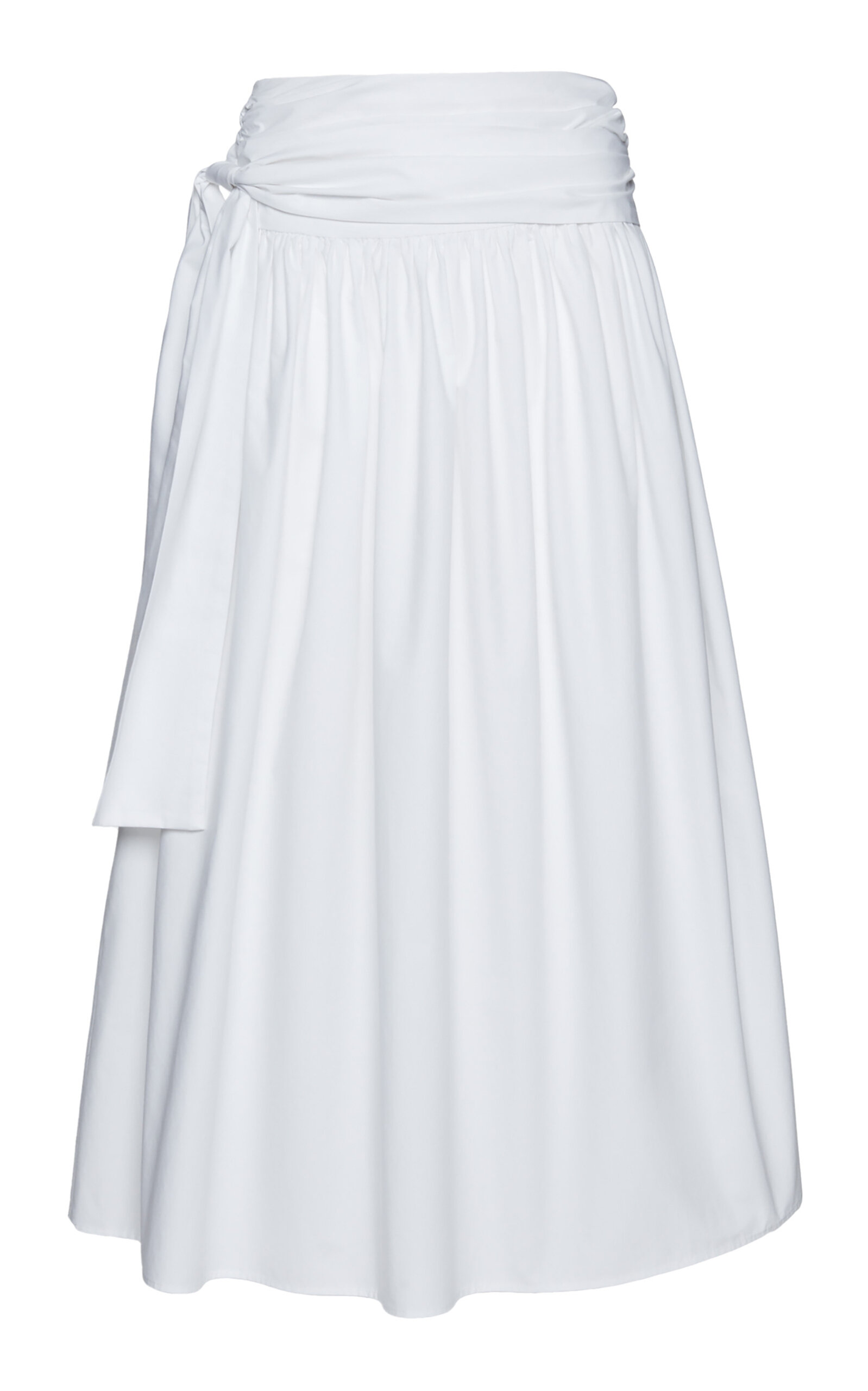 Magda Butrym Floral-tie Cotton Midi Column Skirt In White