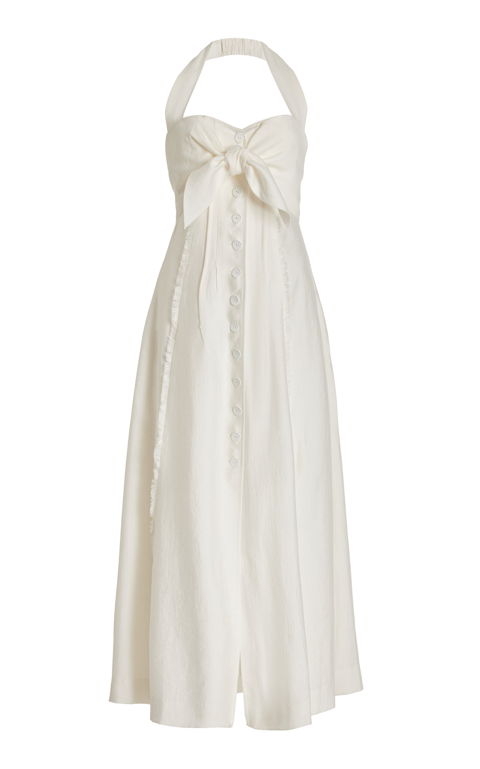 Cult Gaia Brylie Tie-detailed Tencel Midi Dress In White