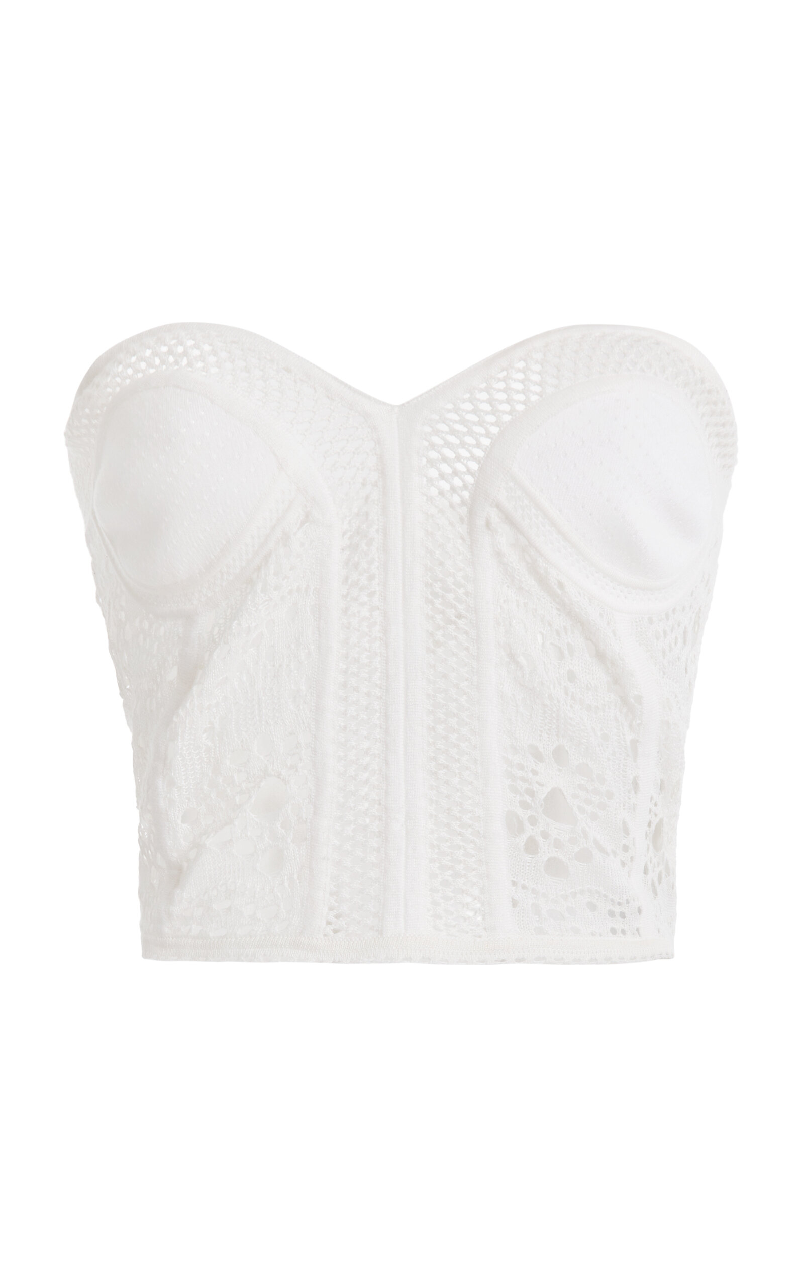 Chloé Sweetheart Linen-blend Bustier Top In White
