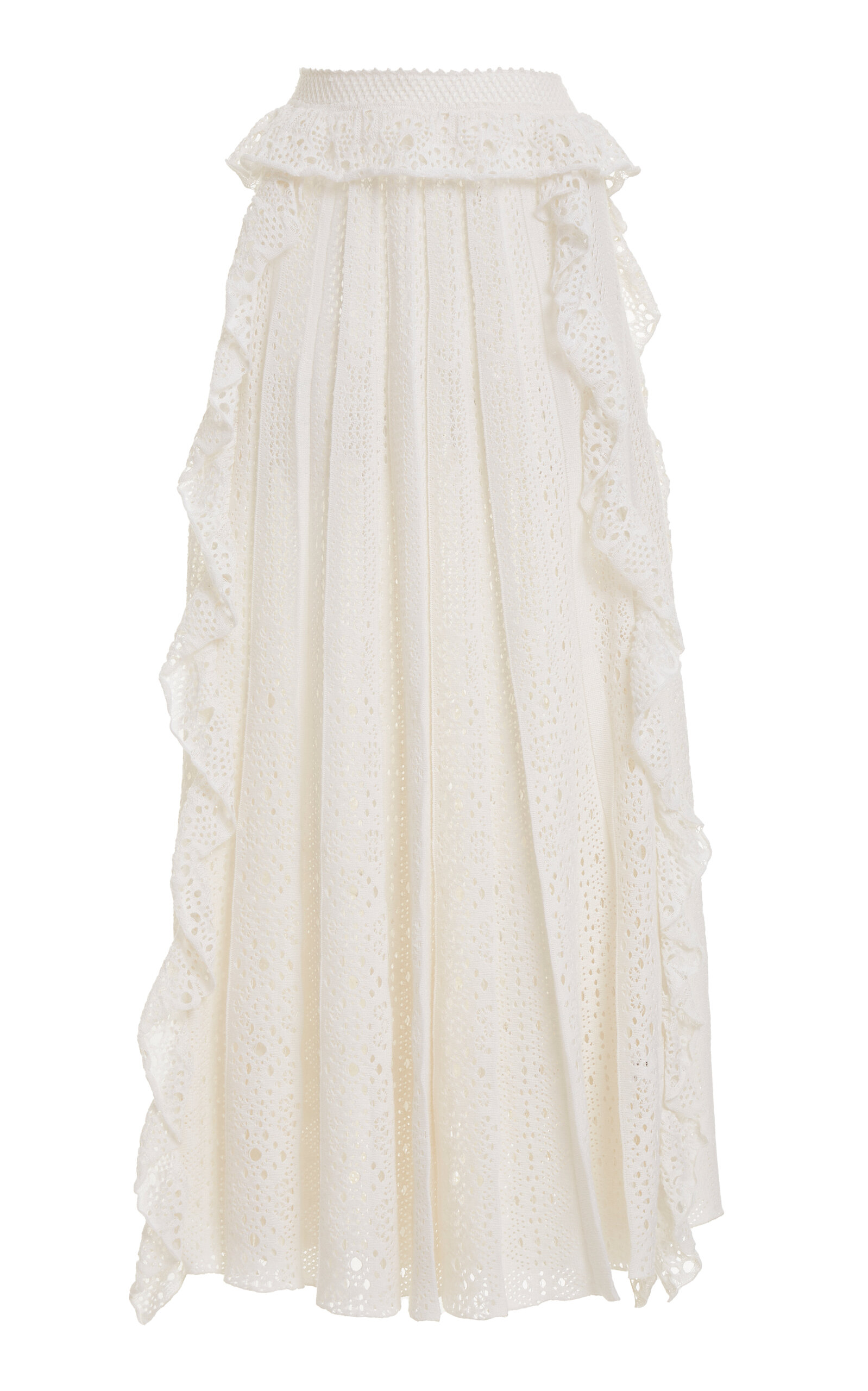 Chloé Lace Linen-blend Maxi Skirt In White